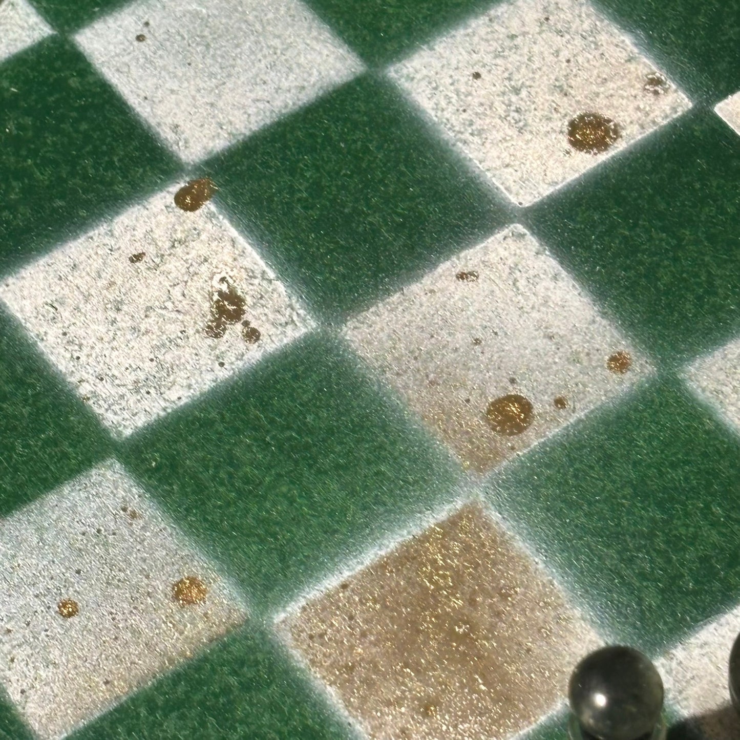 Goldish Green - Painted Chess Set