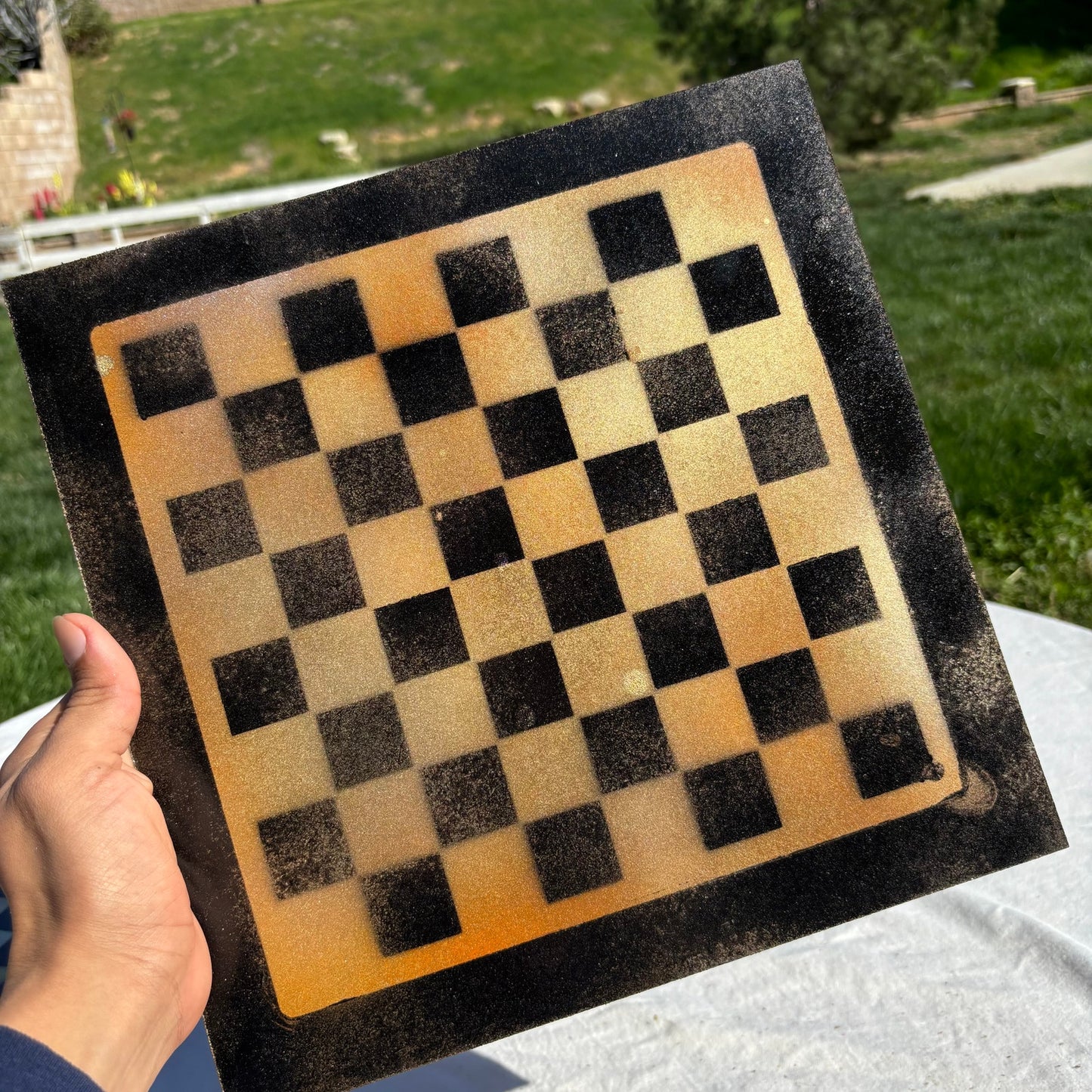 Metallic Orange - Painted Chess Set