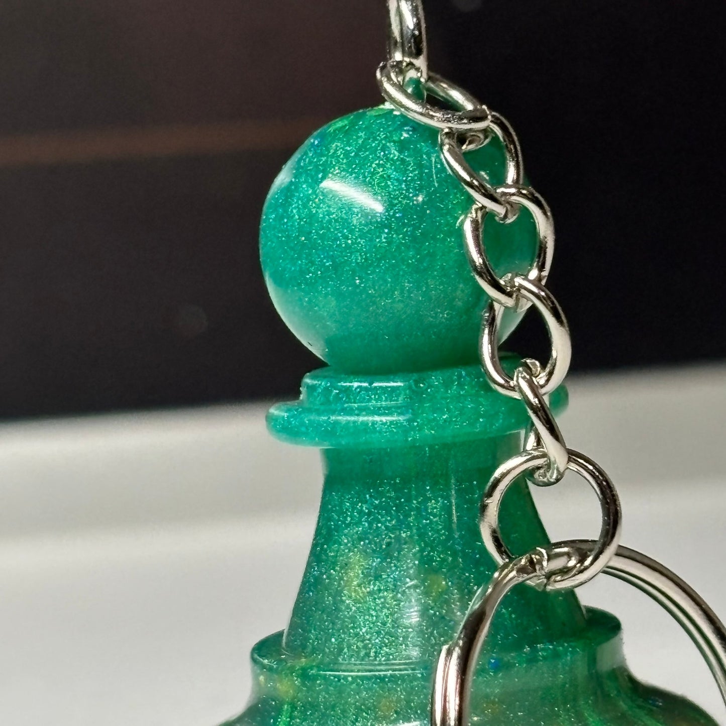 Prestige Green Pawn - Handmade Resin Keychain - Large Edition