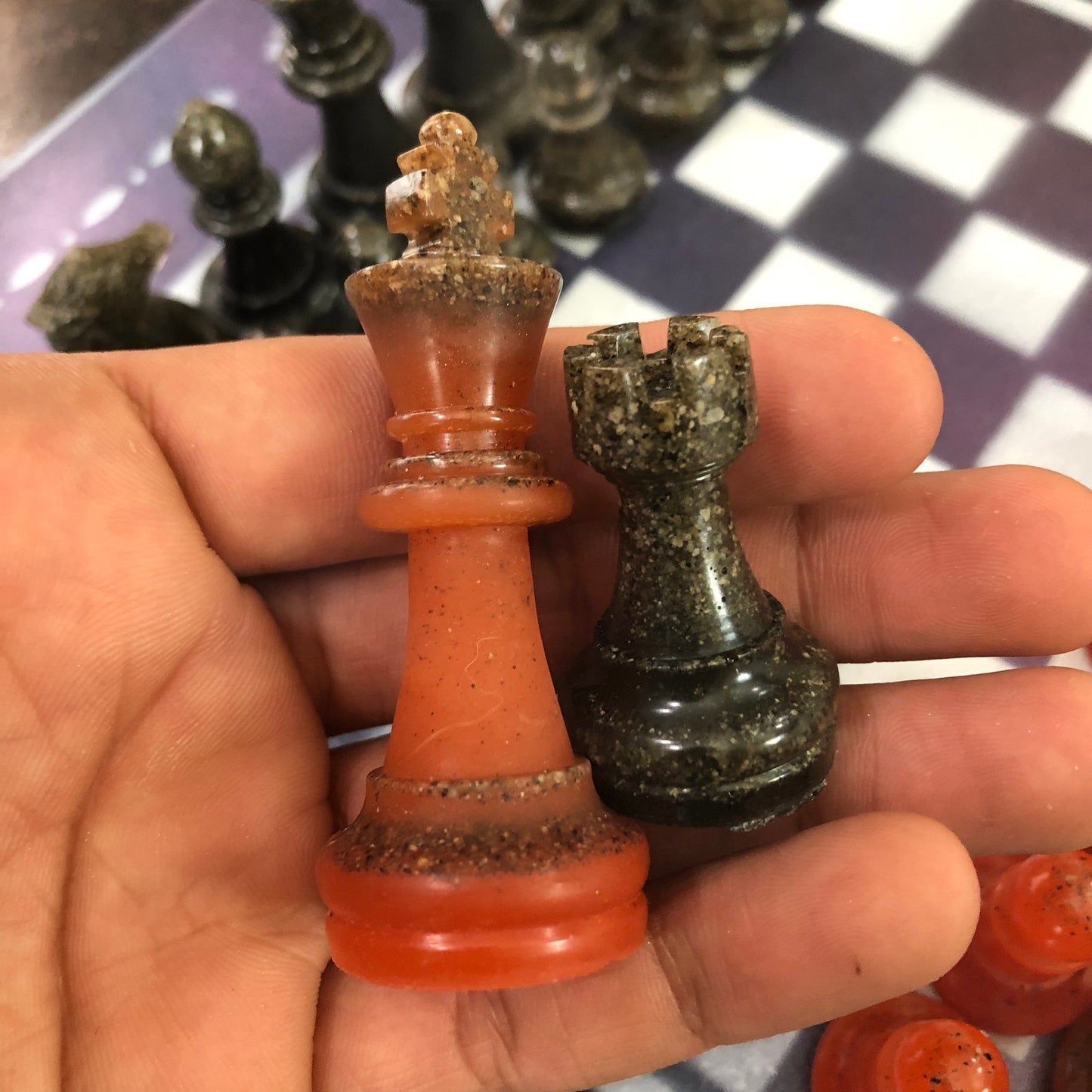 Opal Purple Space - Painted Chess Set