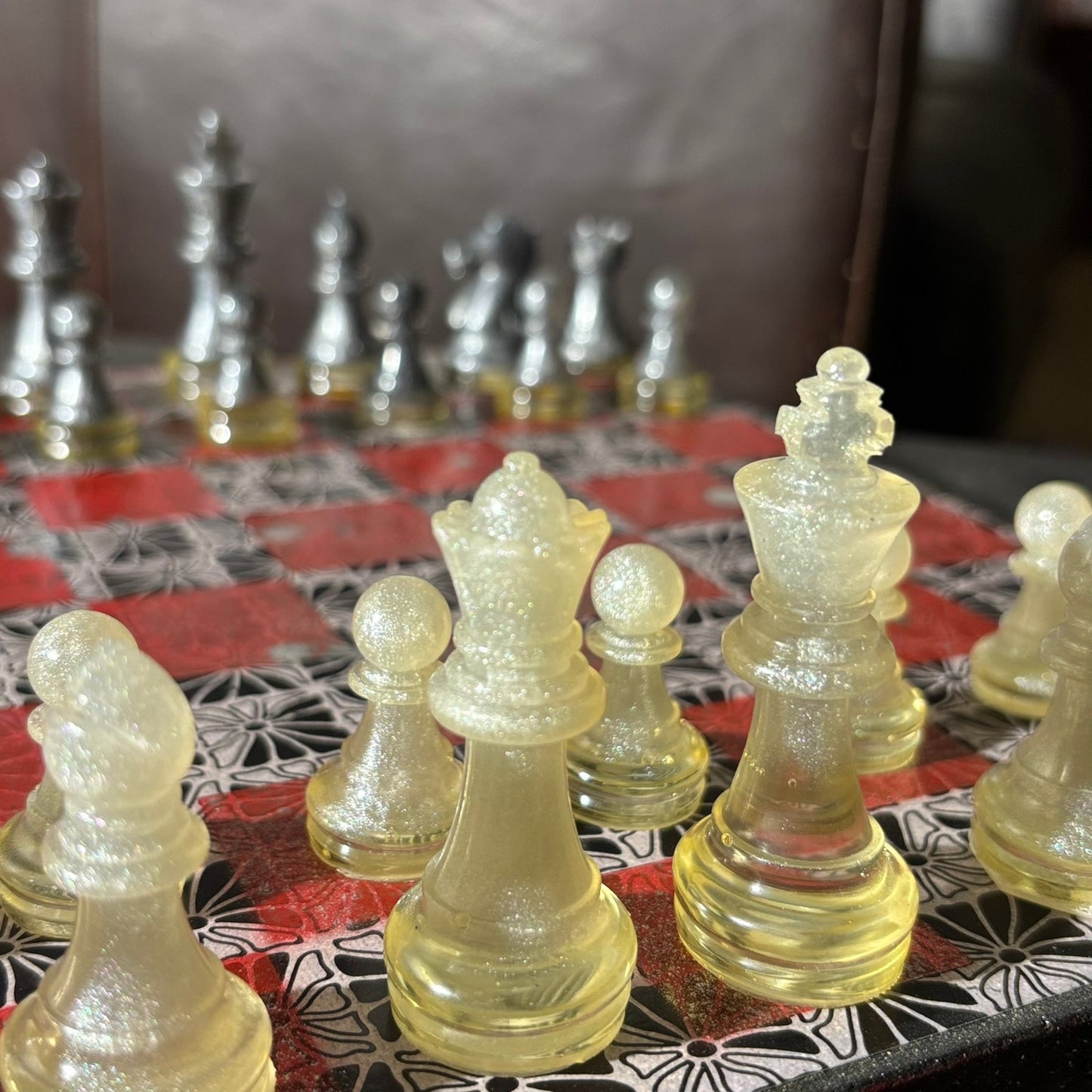 Red Black Prestige- Scrapbook Chess Set