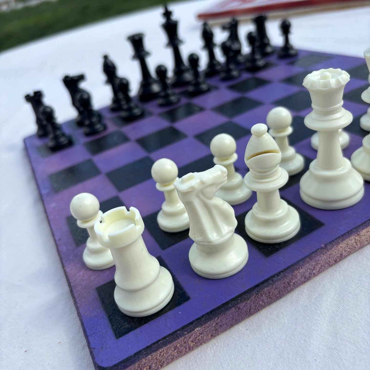 Purple & Black - Painted Chess Set