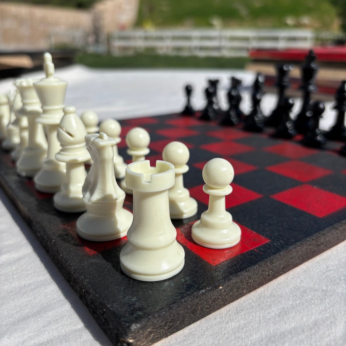Black & Red - Painted Chess Set