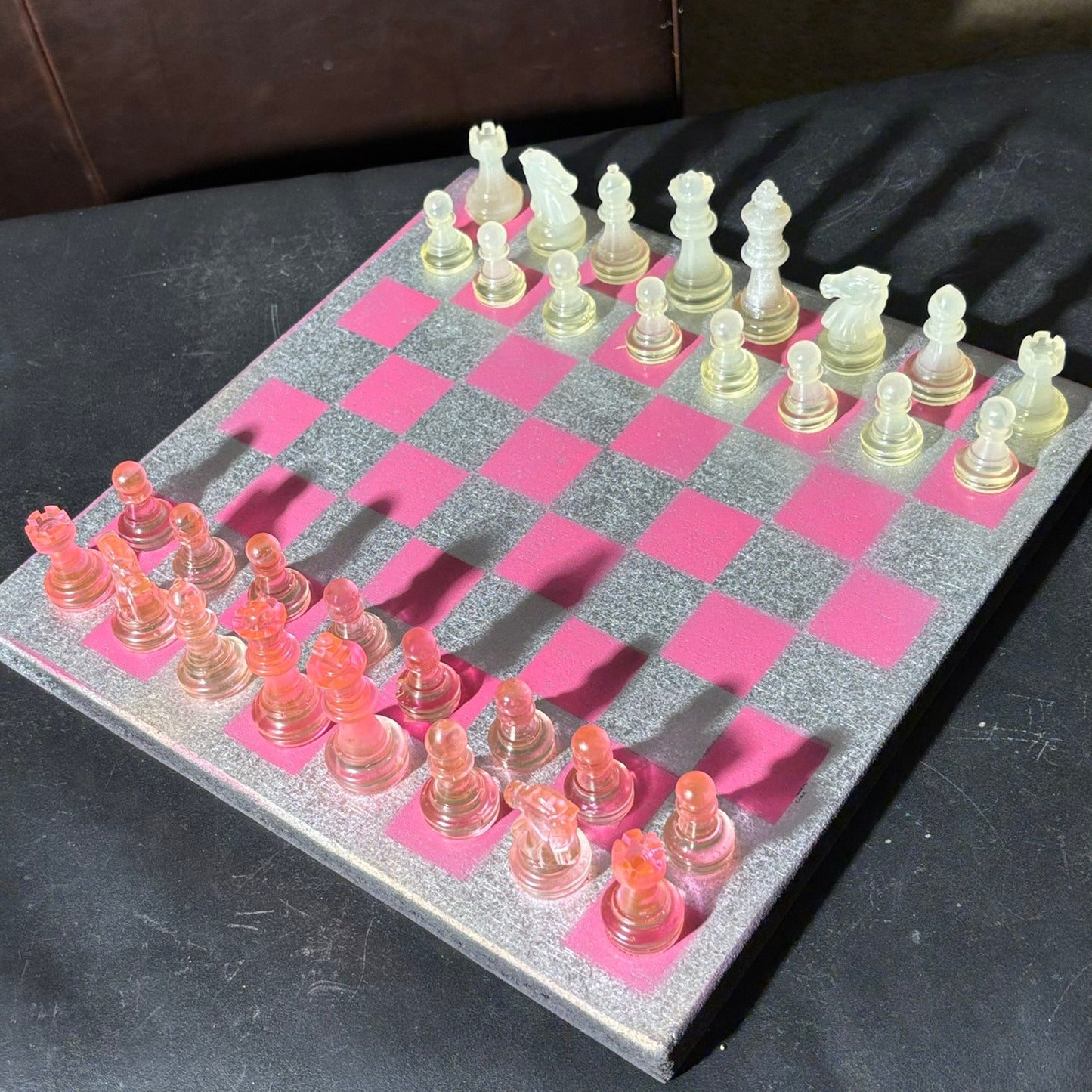 Chrome Pink - Painted Chess Set