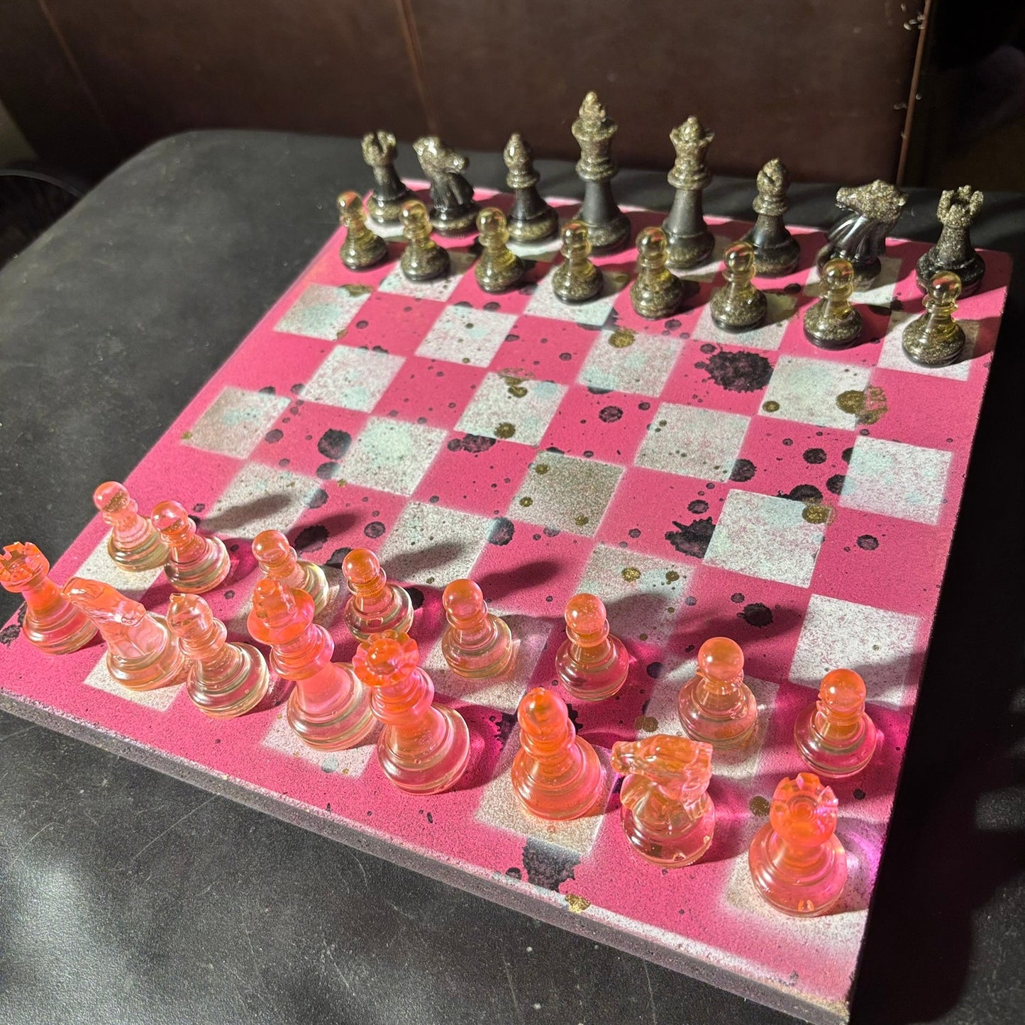Spotted Pink - Painted Chess Set