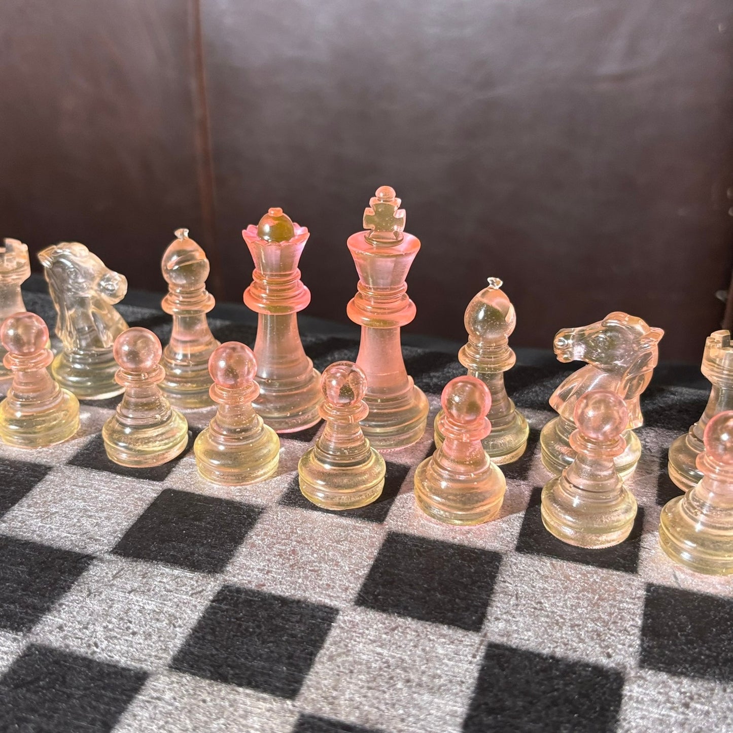 Chrome Pink Shade - Painted Chess Set