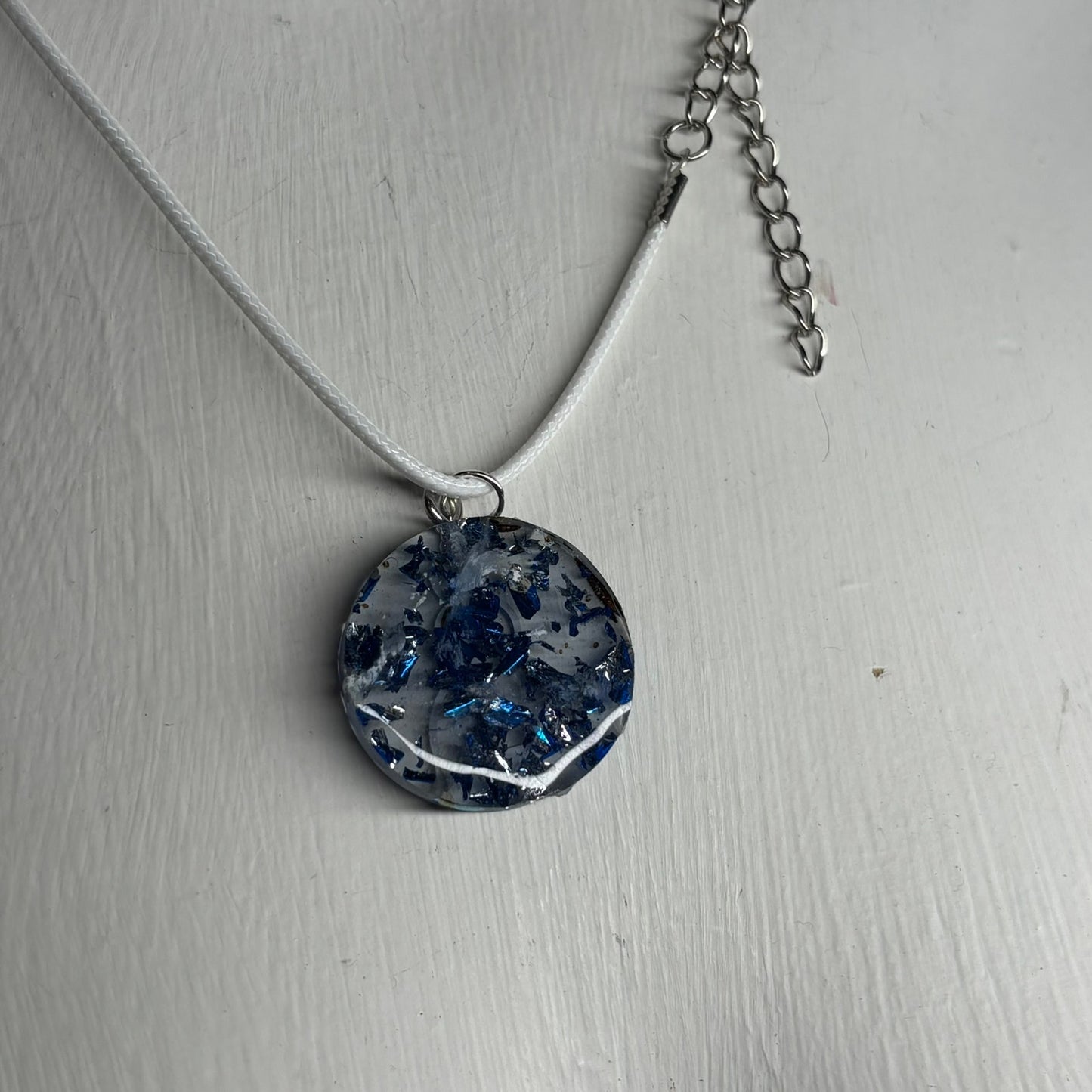 Vintage Royal Blue Pawn - Handmade Resin Chess Necklace