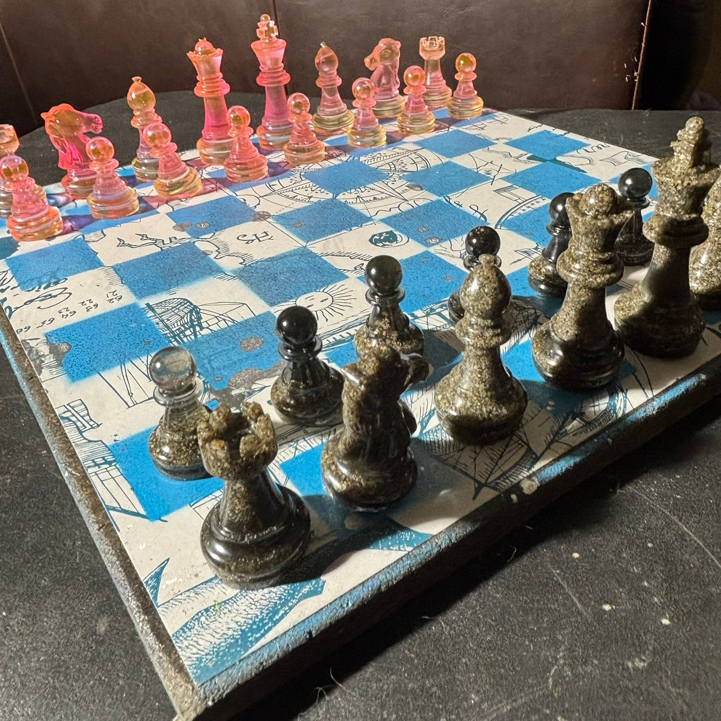 Seas Blue Explorer- Scrapbook Chess Set