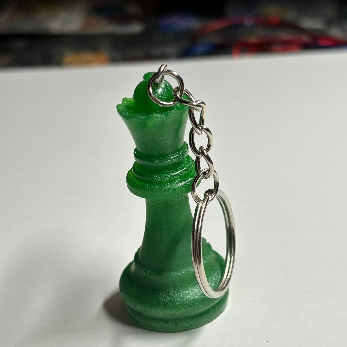 Solid Green Queen - Handmade Resin Keychain