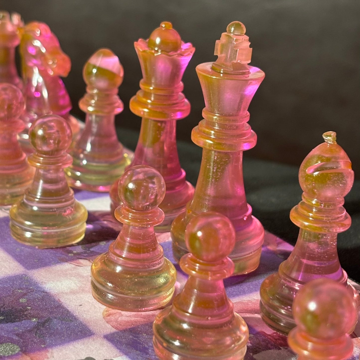 Pink Rose Purple - Scrapbook Chess Set