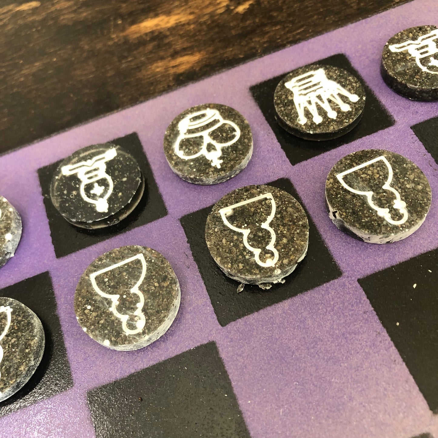Purple Hue - Painted Chess Set