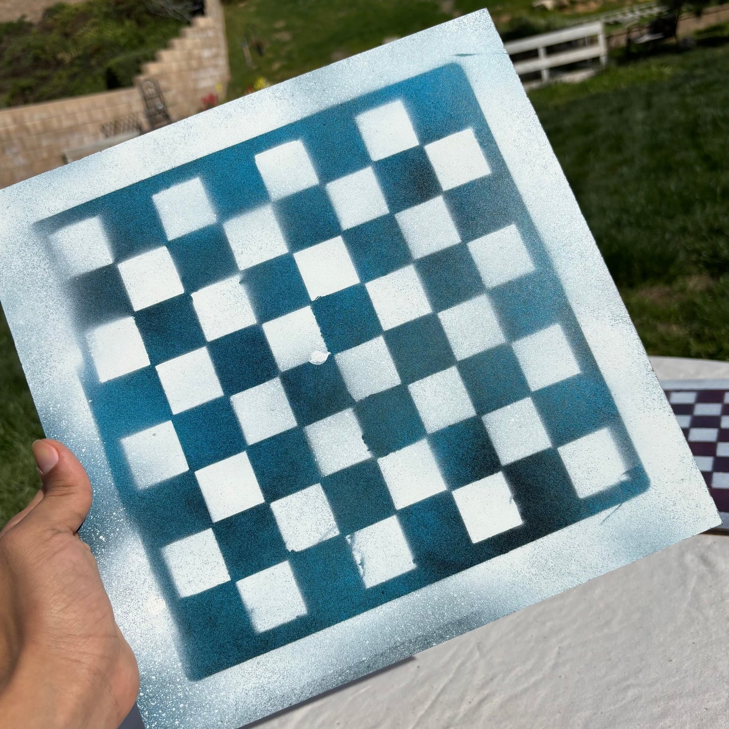 Ice Blue - Painted Chess Set