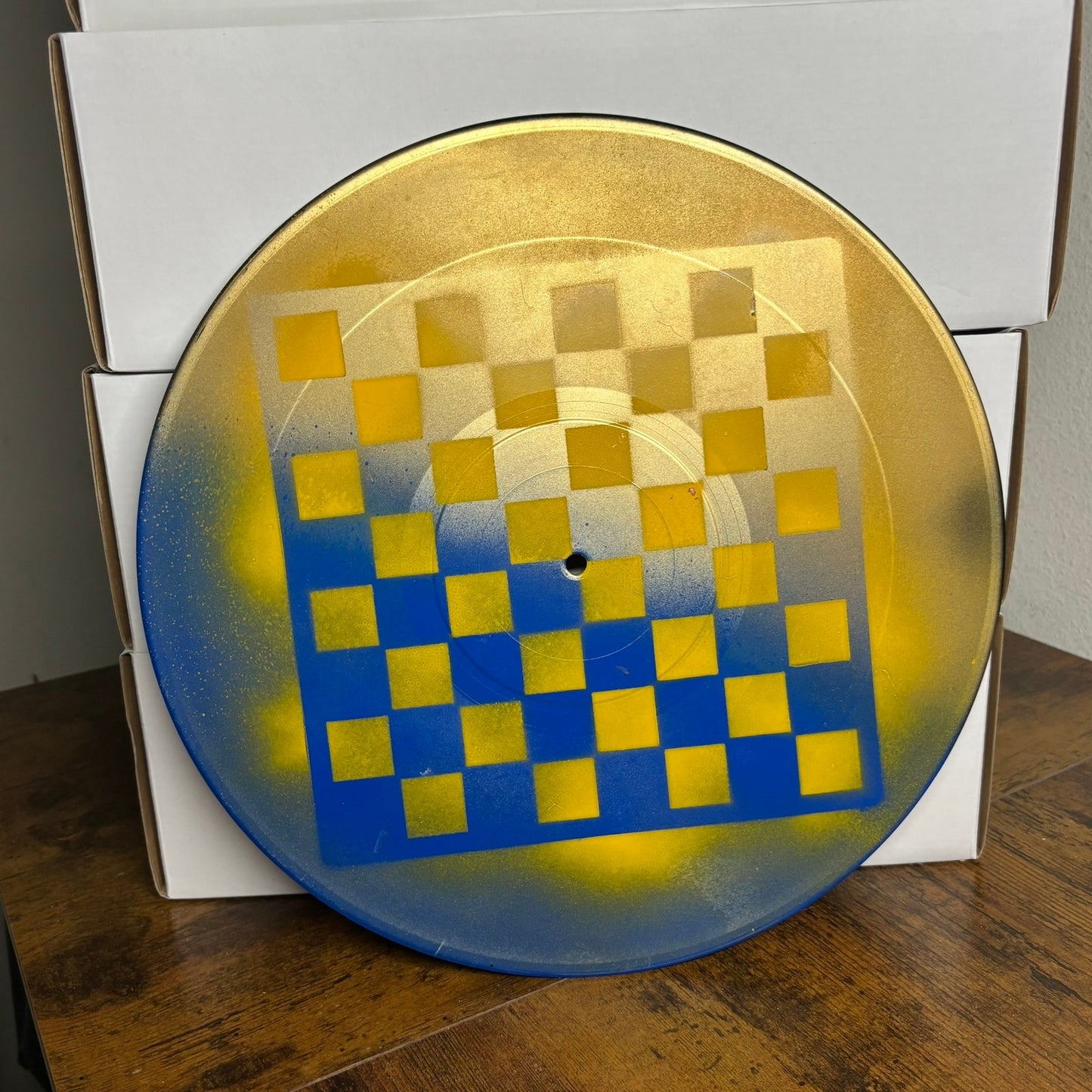 Yellow Royal Blue - Vinyl Chess Board