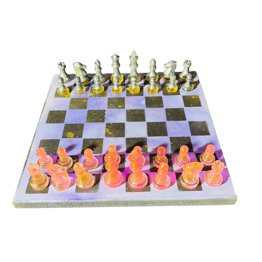 Golden Purple - Painted Chess Set
