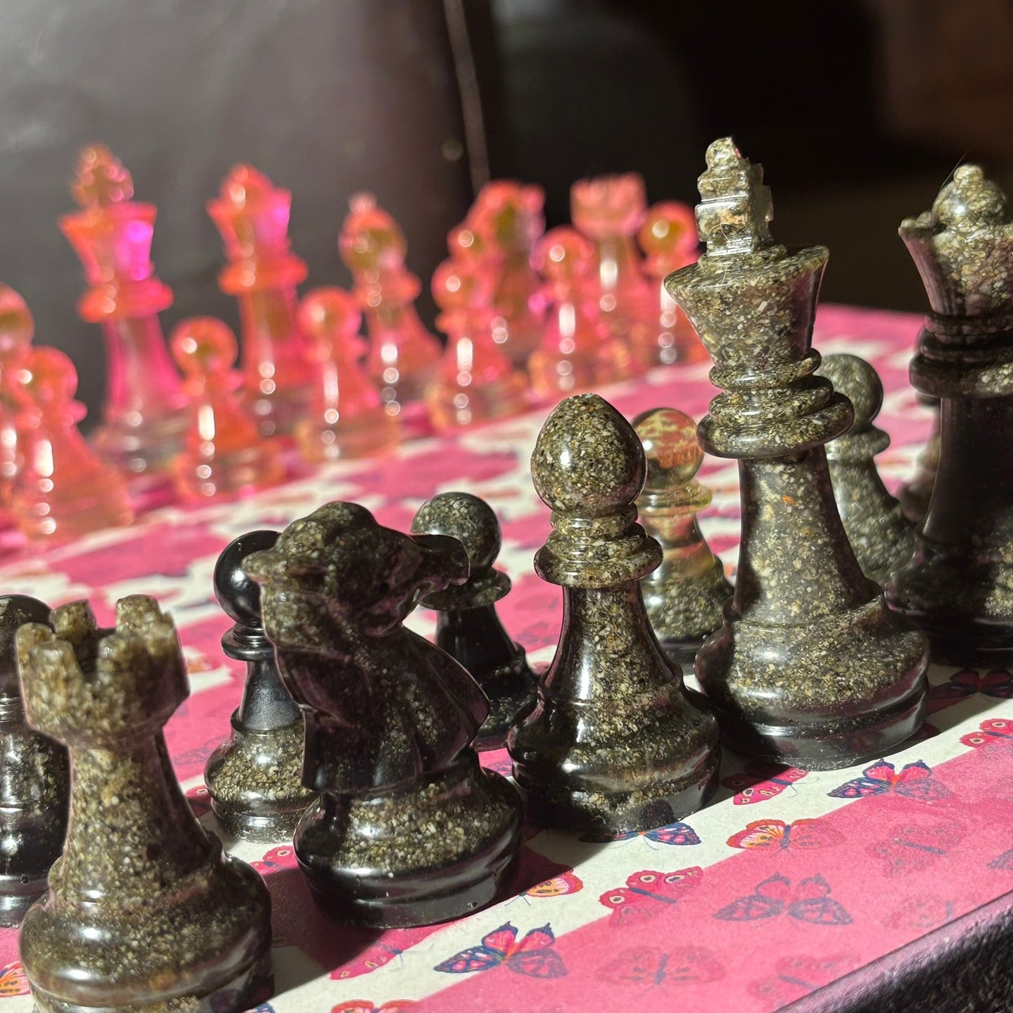 Pink Butterfly - Scrapbook Chess Set