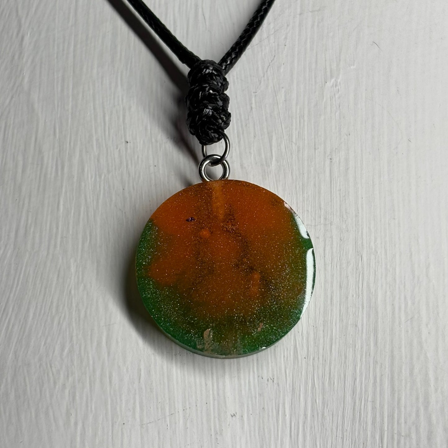 Orange Safari Pawn - Handmade Resin Chess Necklace