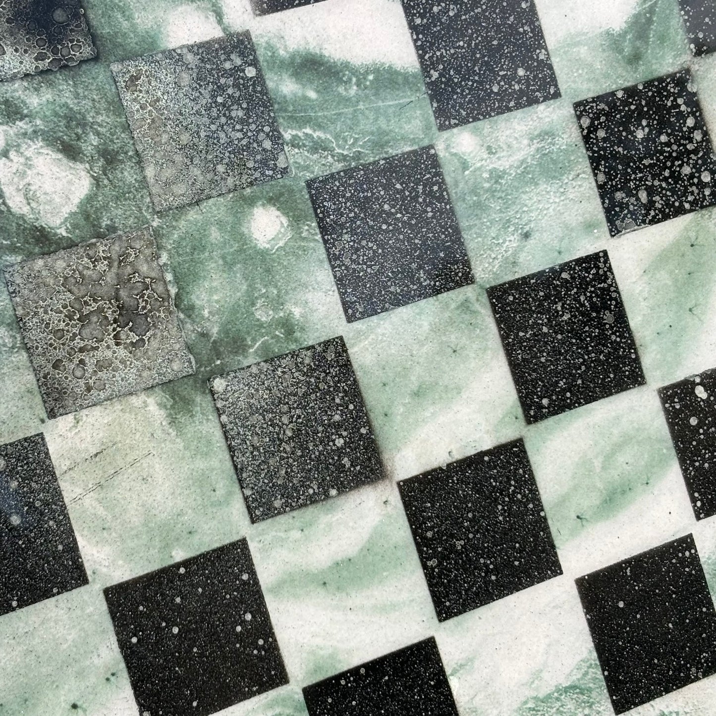 Smooth Green Crystal - Resin Coated Chess Board