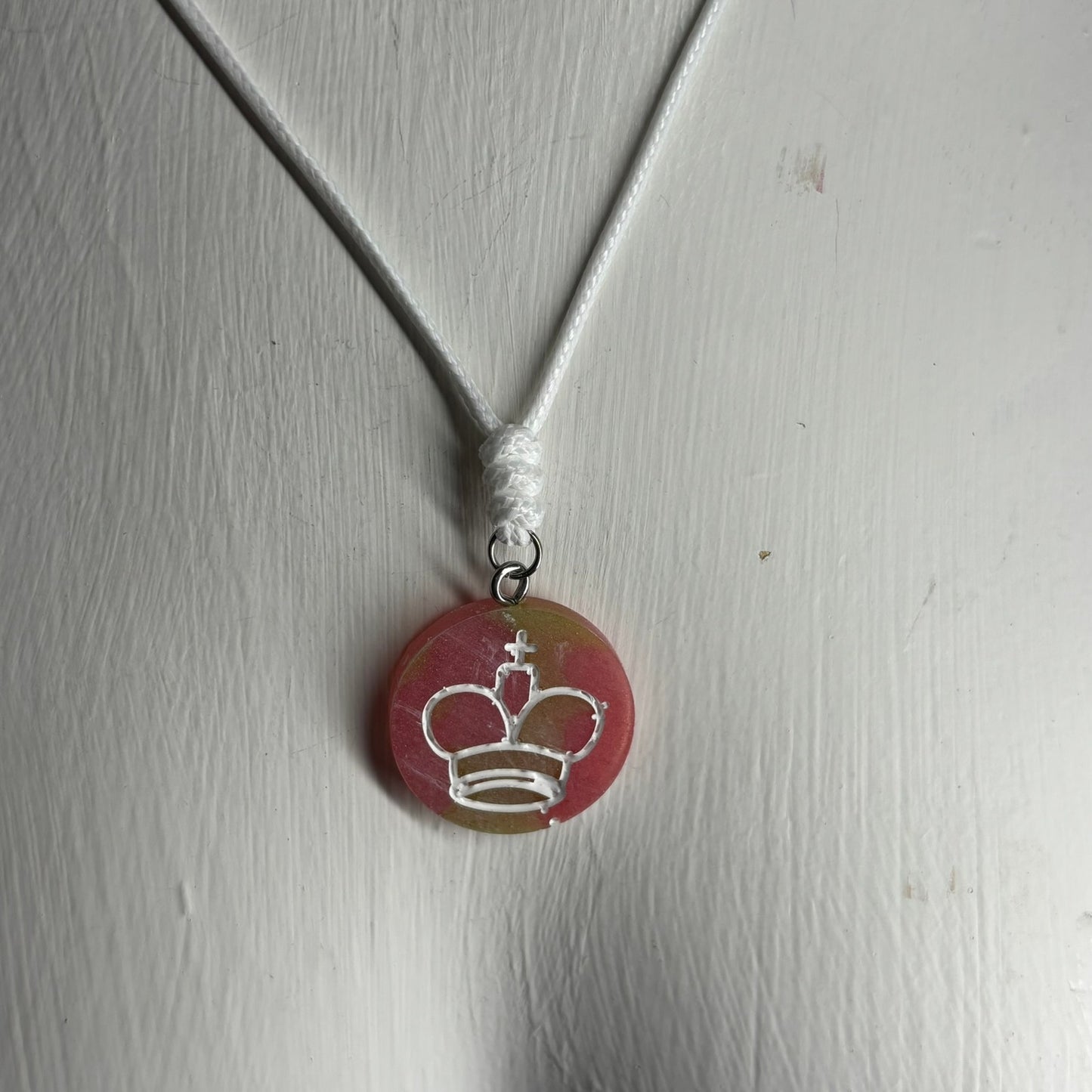 Pink Smoosh - Handmade Resin Chess Necklace