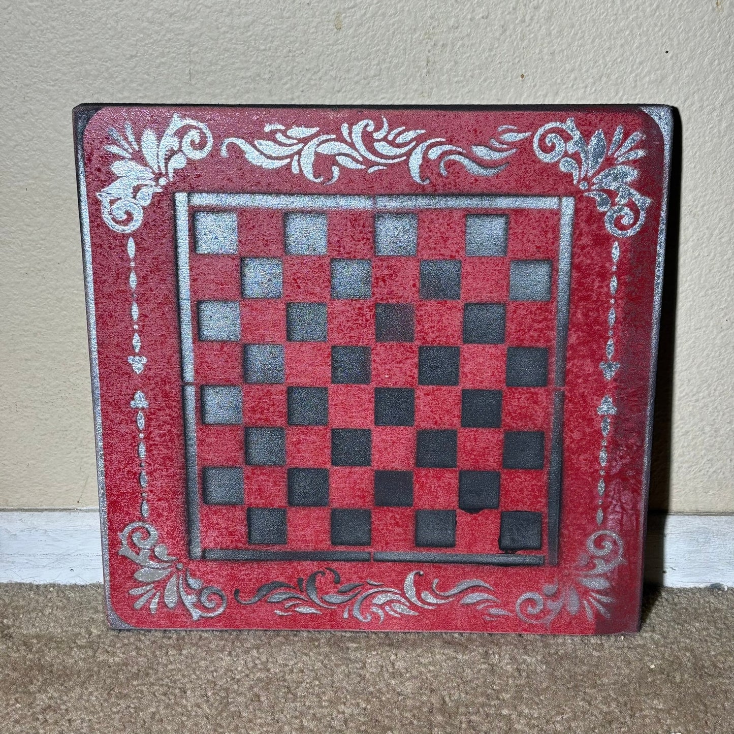 Red Stealth - Painted Chess Board