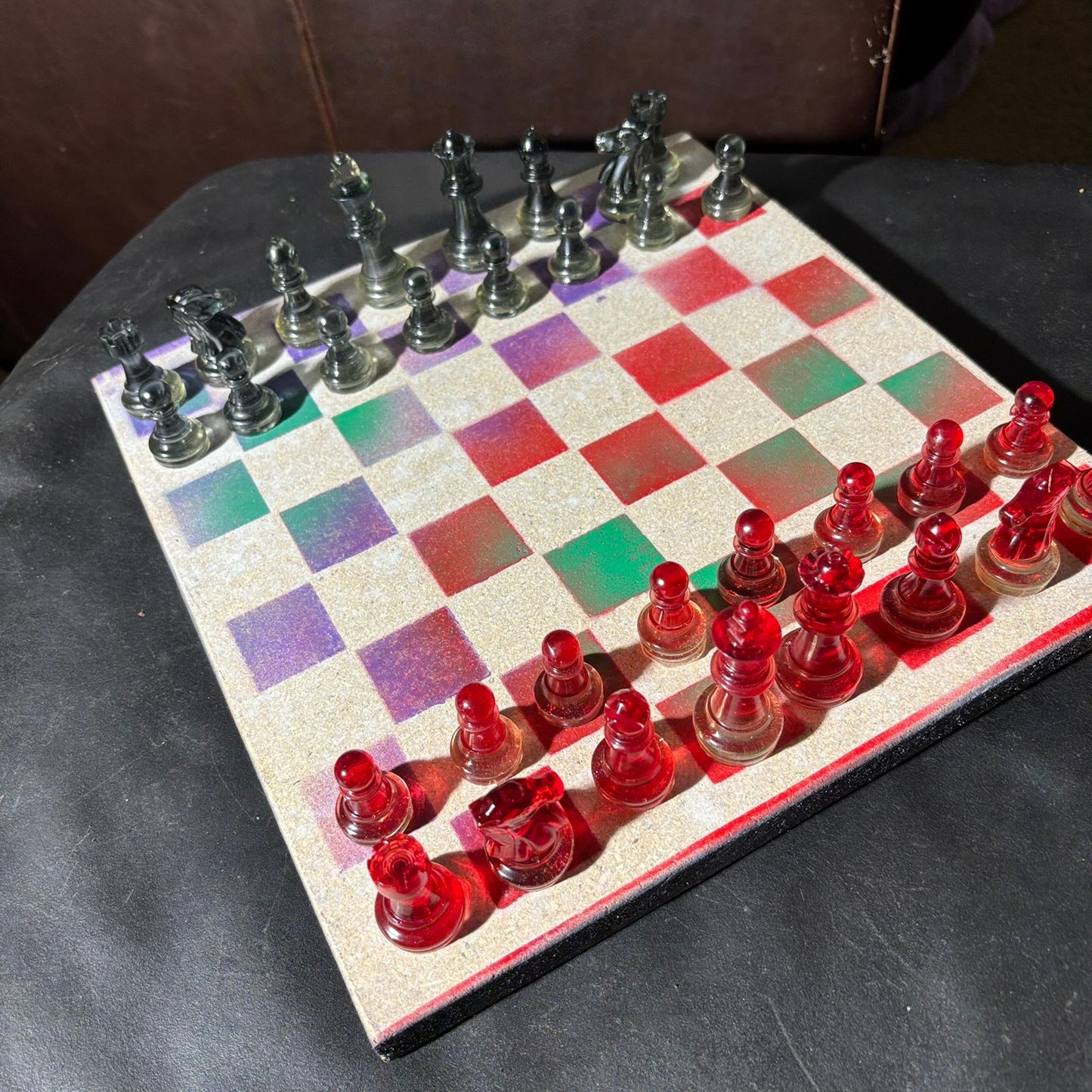 Rainbow Color Mix - Painted Chess Set