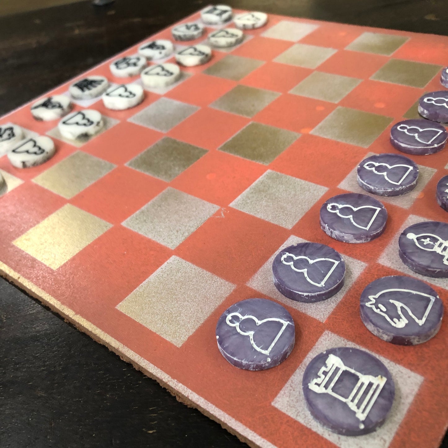 Gold Peach - Painted Chess Set