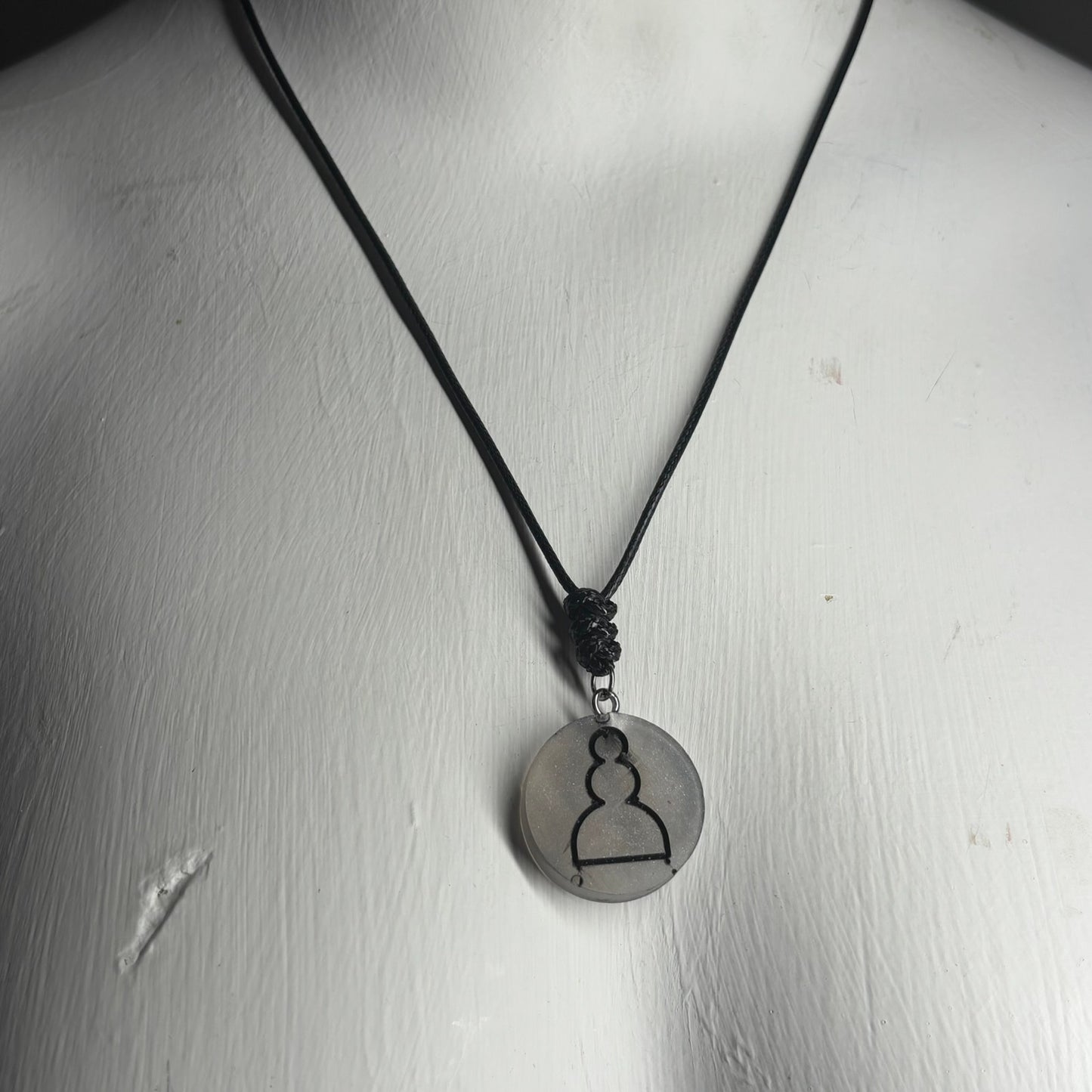 Silver Pawn - Handmade Resin Chess Necklace