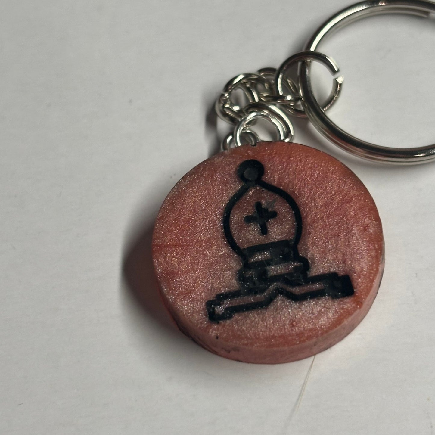 Peach Pink Bishop - Handmade Resin Keychain