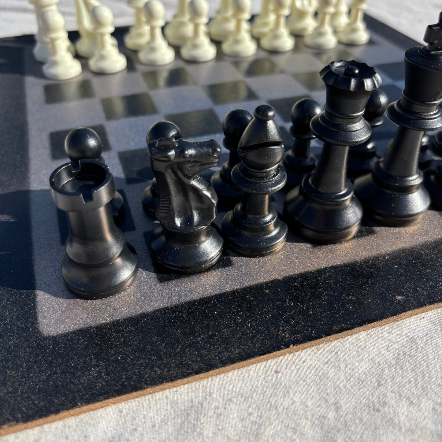 Goldish Blue - Painted Chess Set