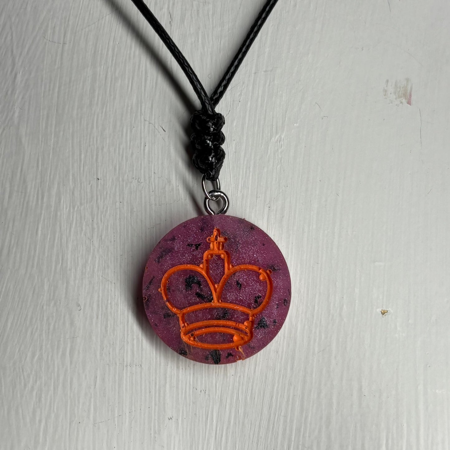 Fancy Colored King - Handmade Resin Chess Necklace