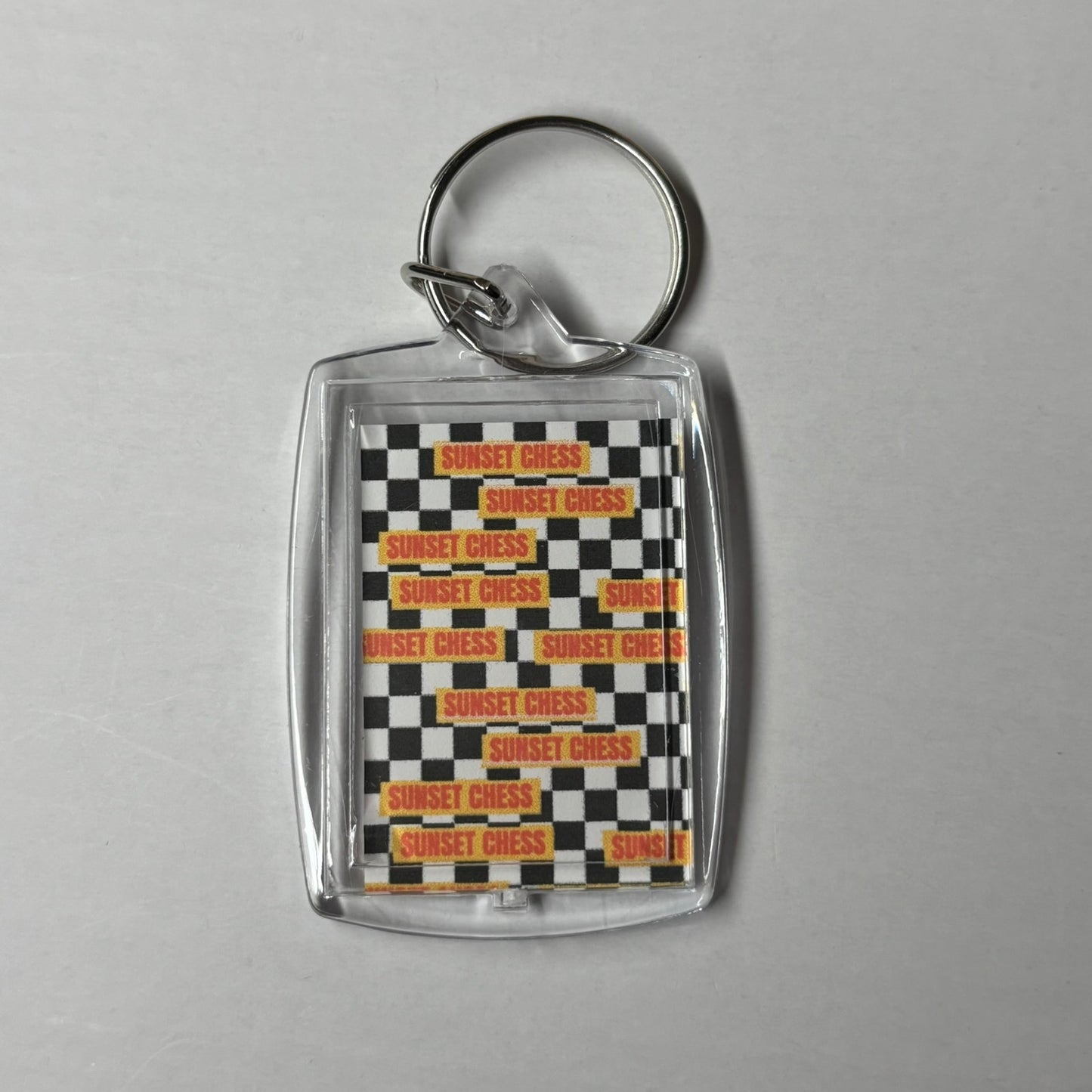 Two Thoughts At Work - Sunset Chess Photo Keychain