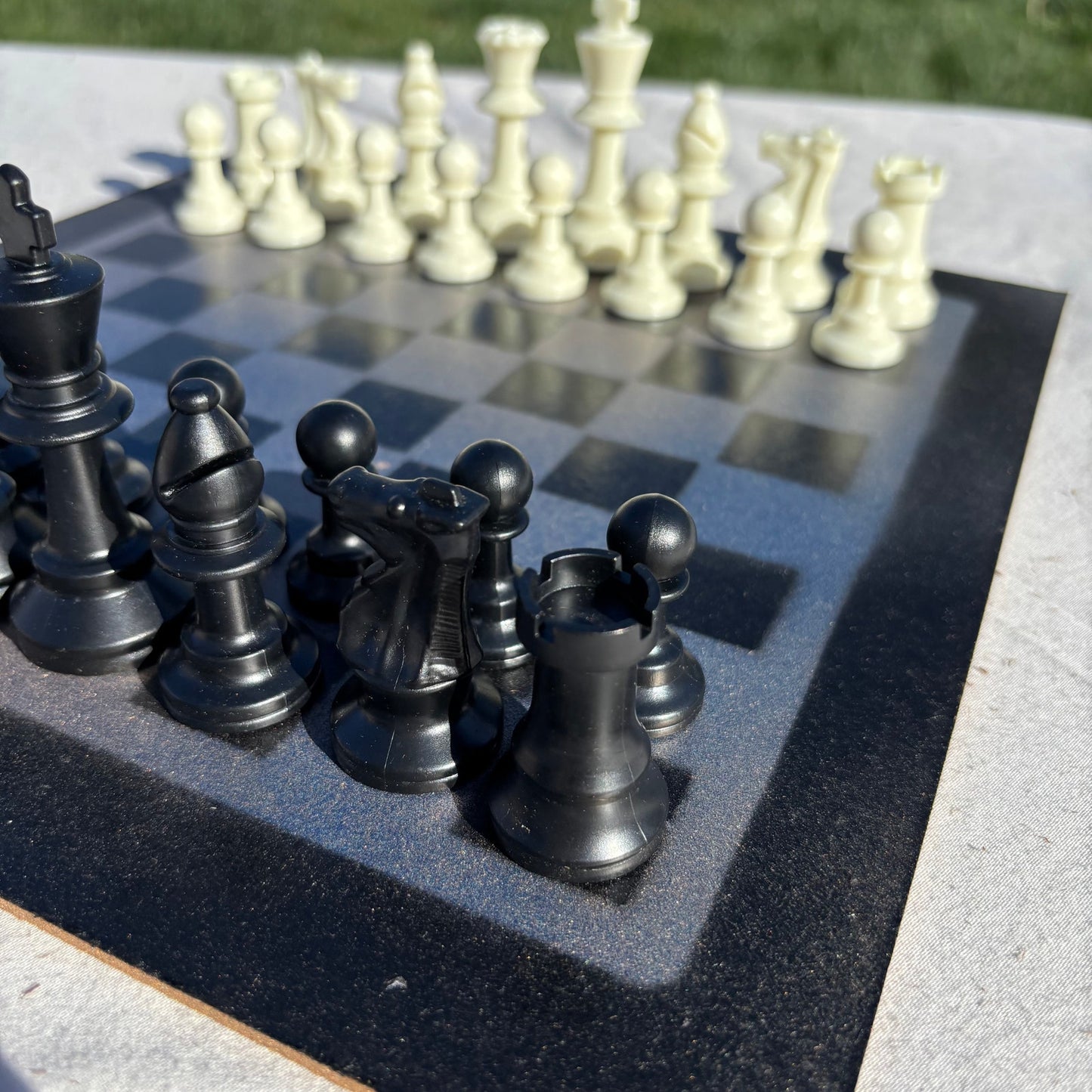 Goldish Blue - Painted Chess Set