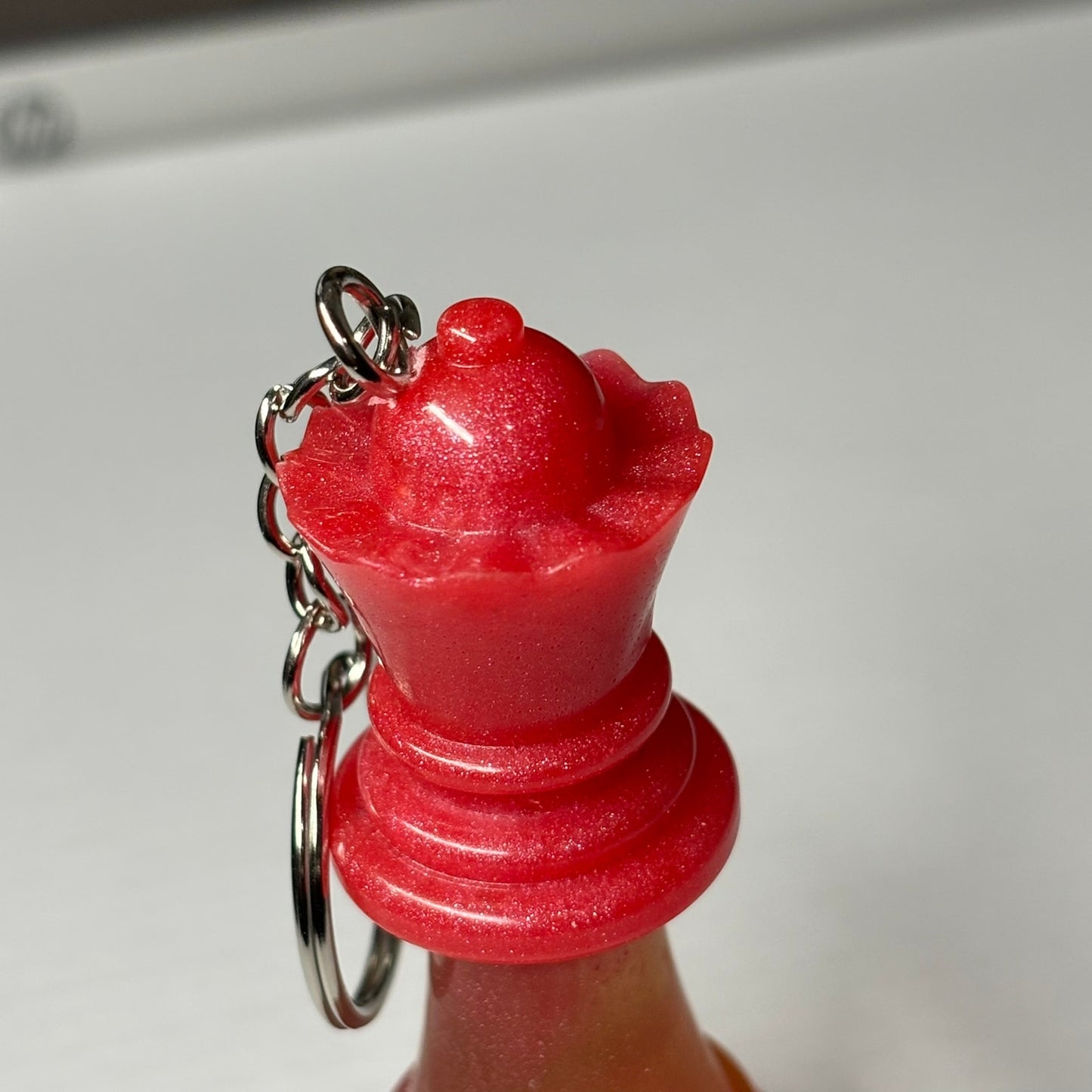 Red Topped Queen - Handmade Resin Keychain - Large Edition