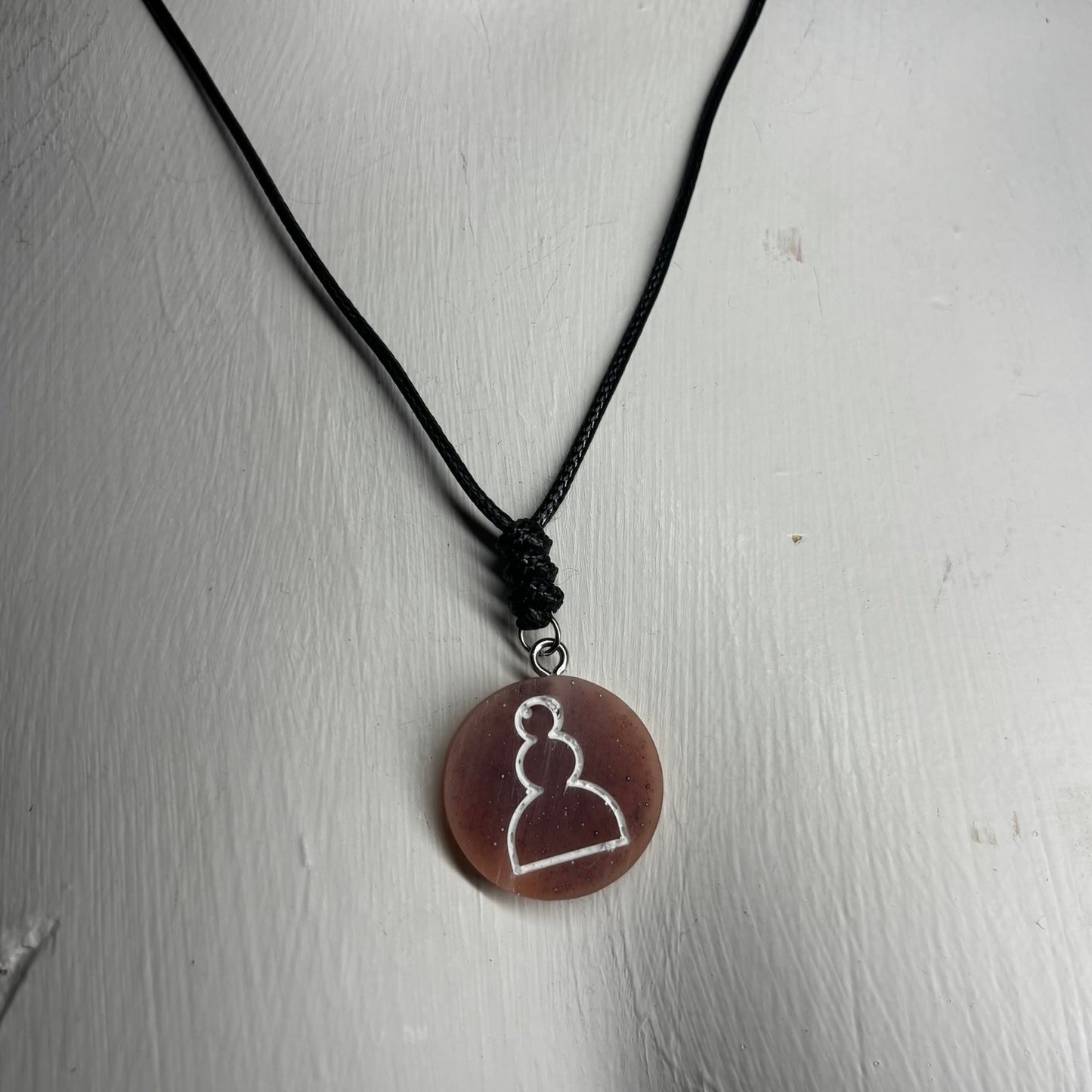 Brown Pawn - Handmade Resin Chess Necklace