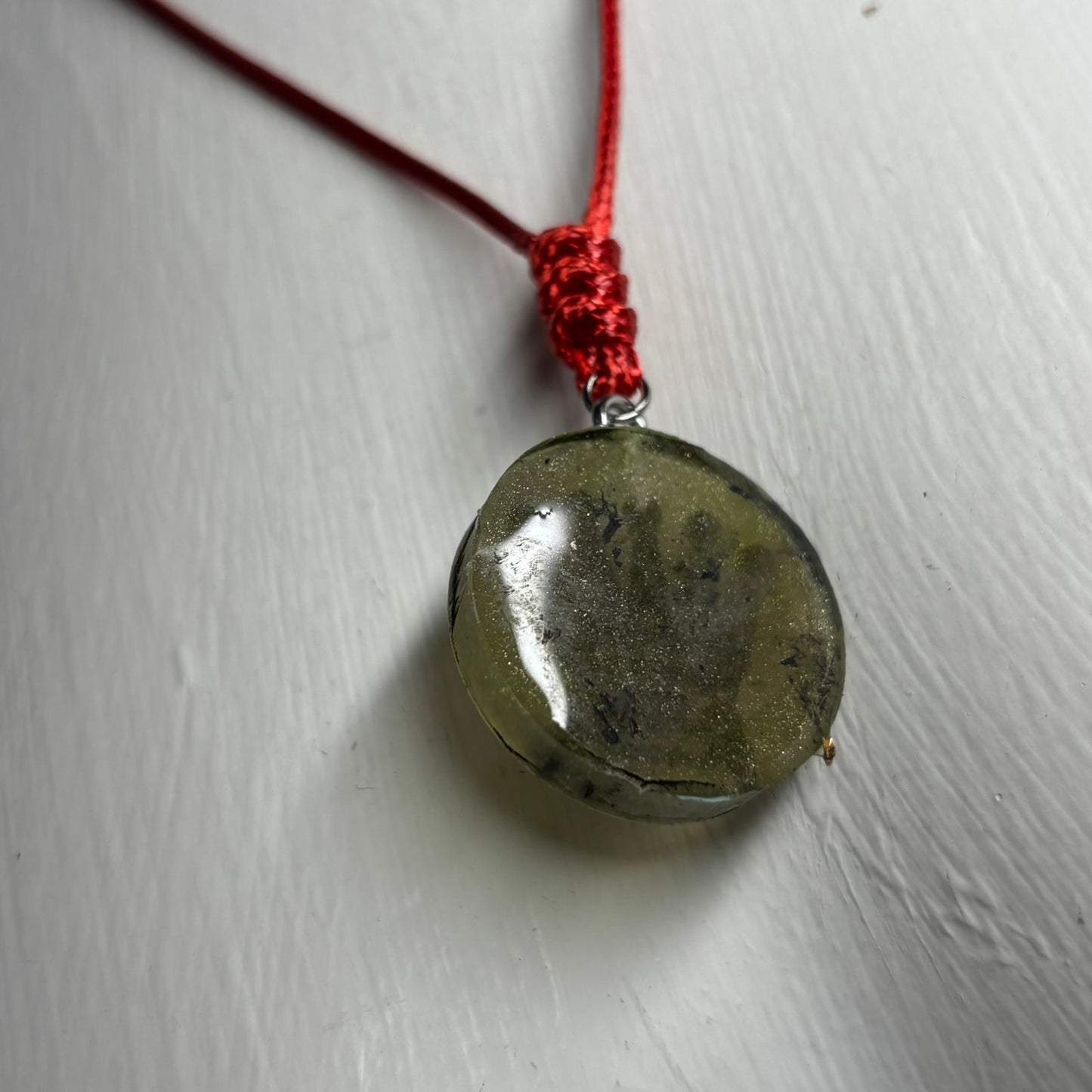 Army Green Queen - Handmade Resin Chess Necklace