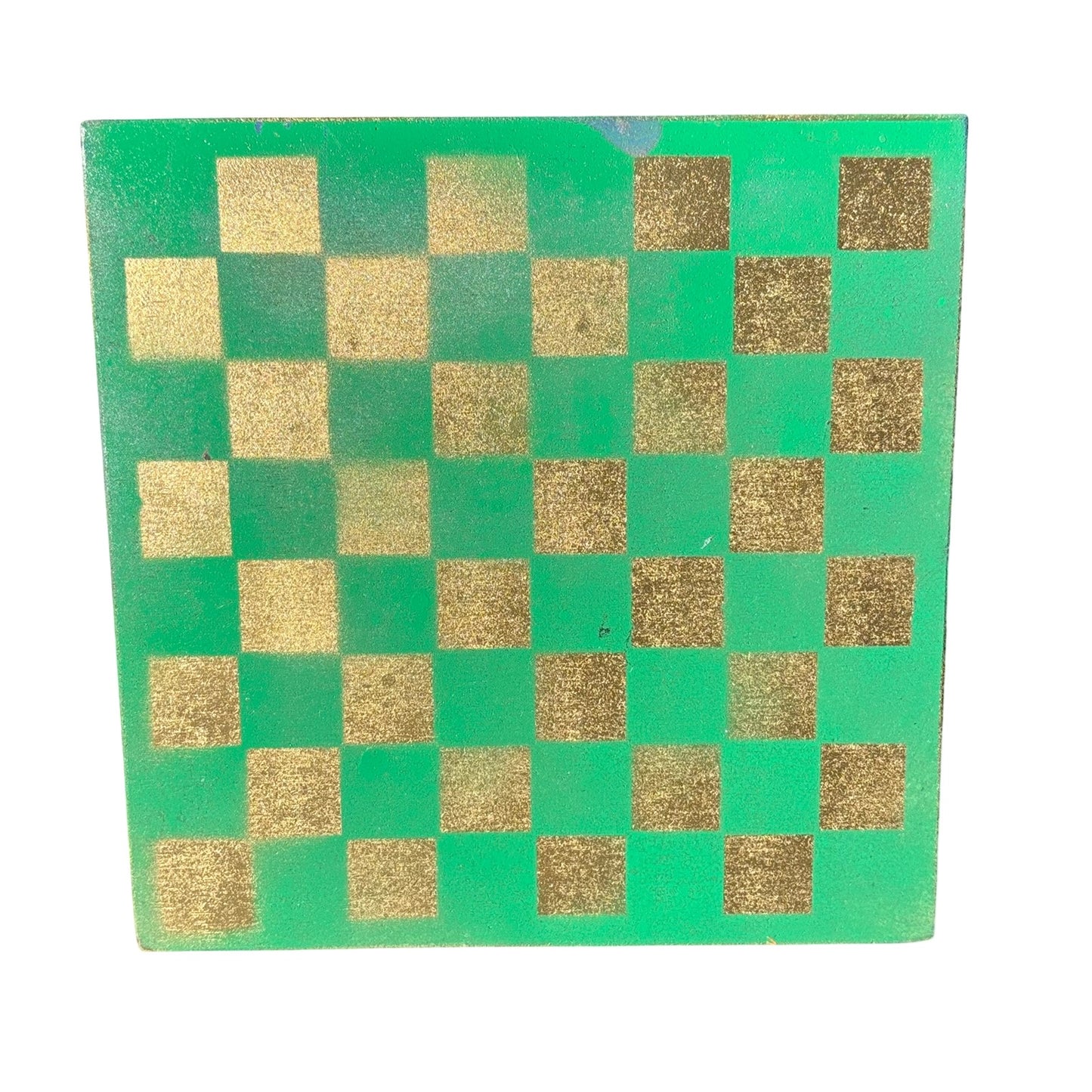 Goldish Neon Green - Painted Chess Board