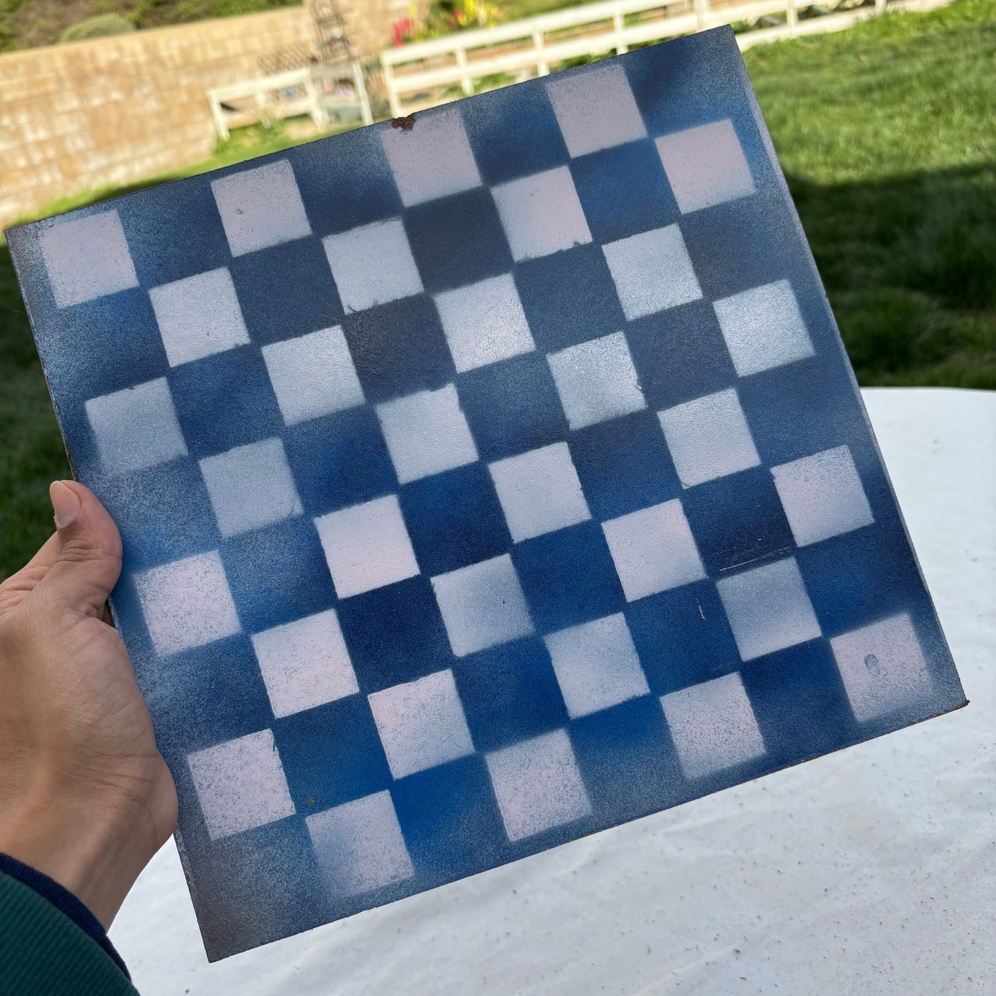 Blue & Pink - Painted Chess Set