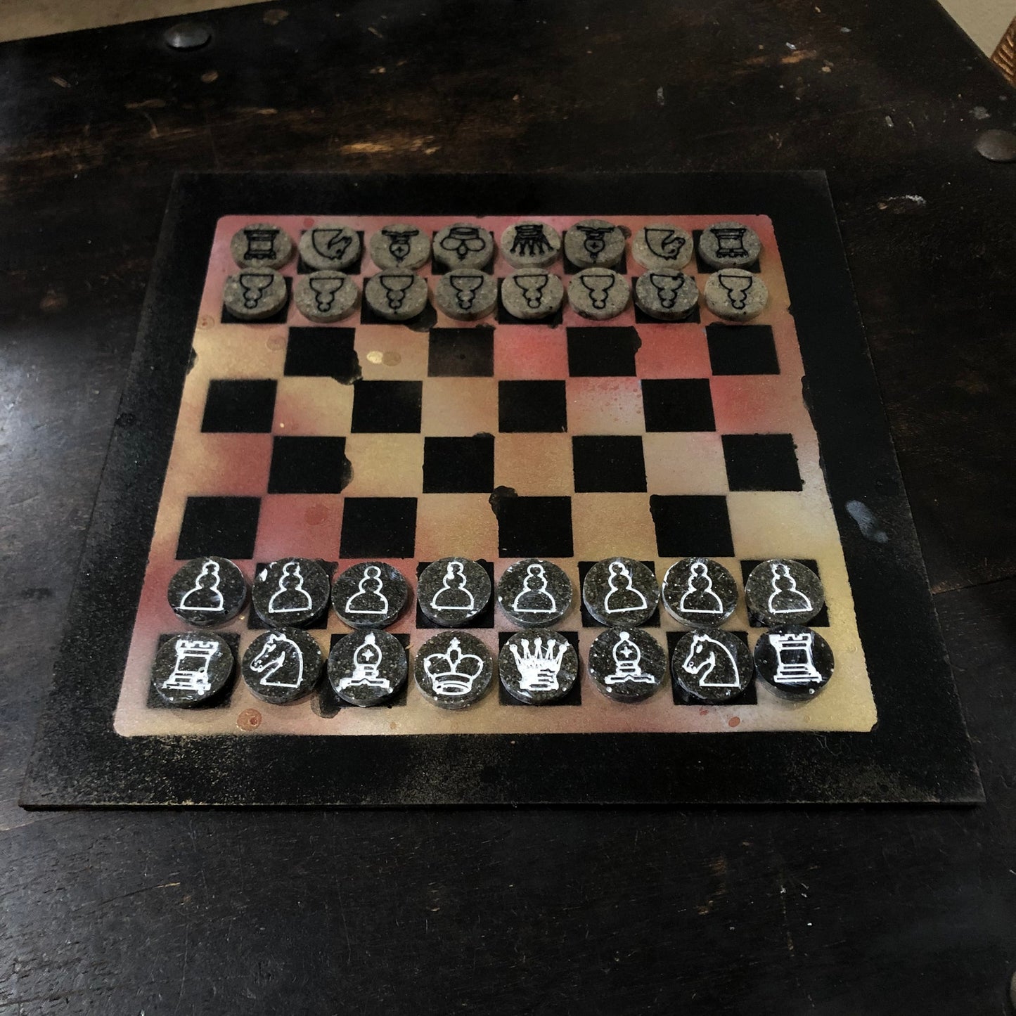 Golden Orange - Painted Chess Set
