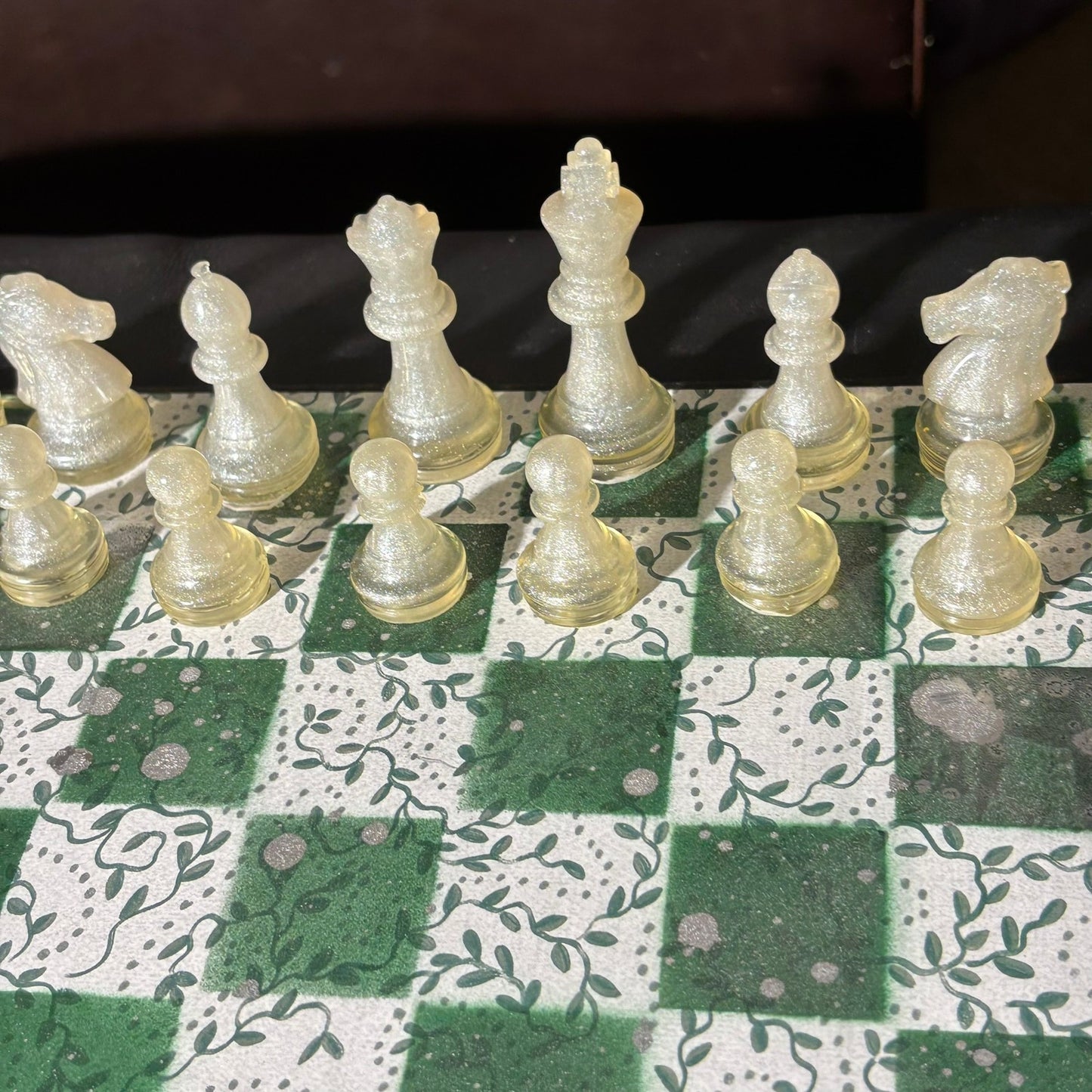 Royal Green Pattern - Scrapbook Chess Set