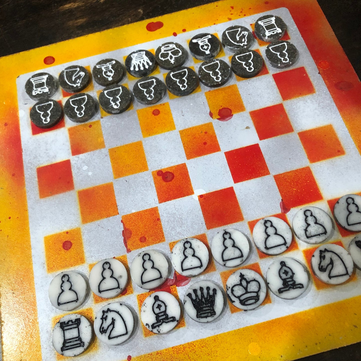 Fire Yellow - Painted Chess Set