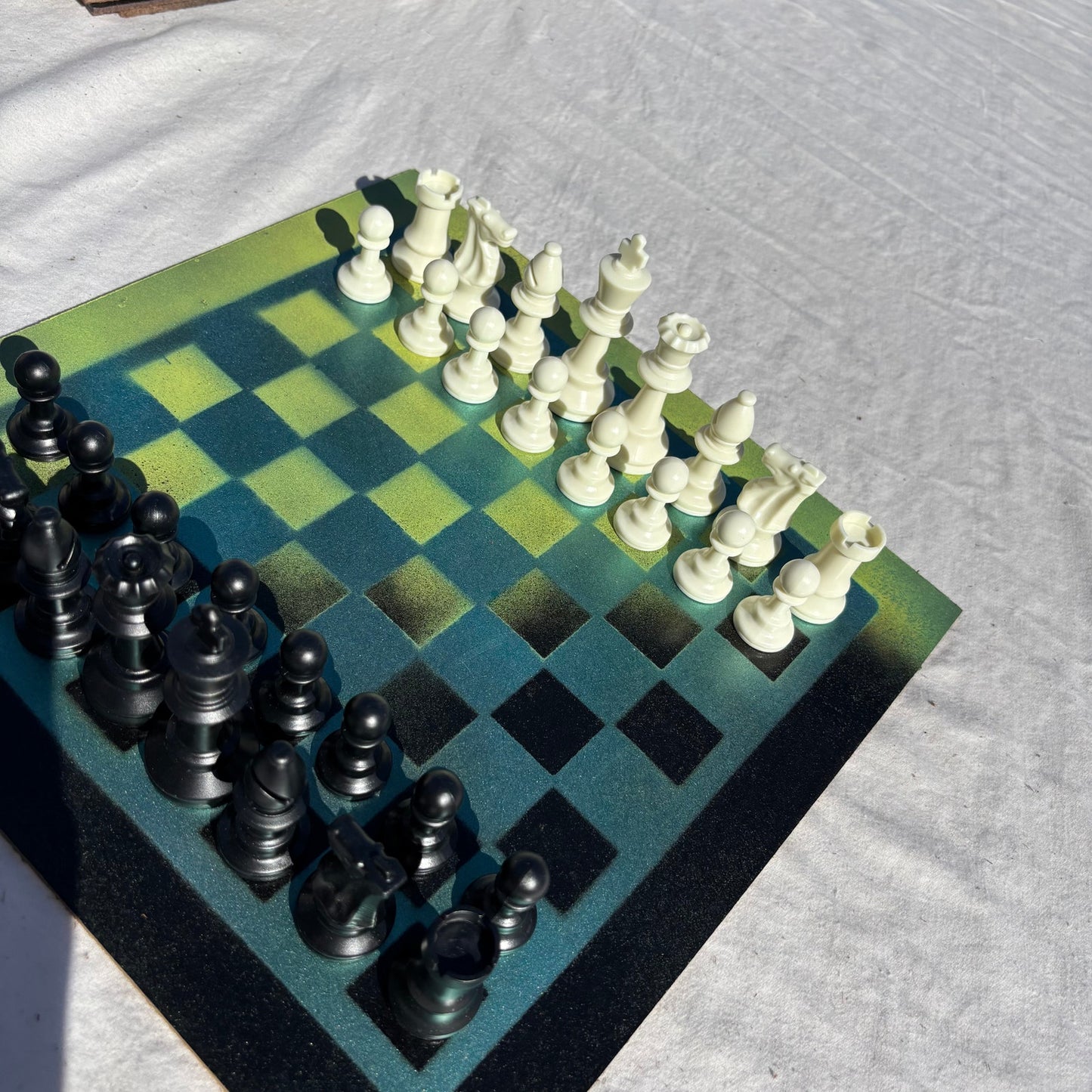 Stealth Green - Painted Chess Set
