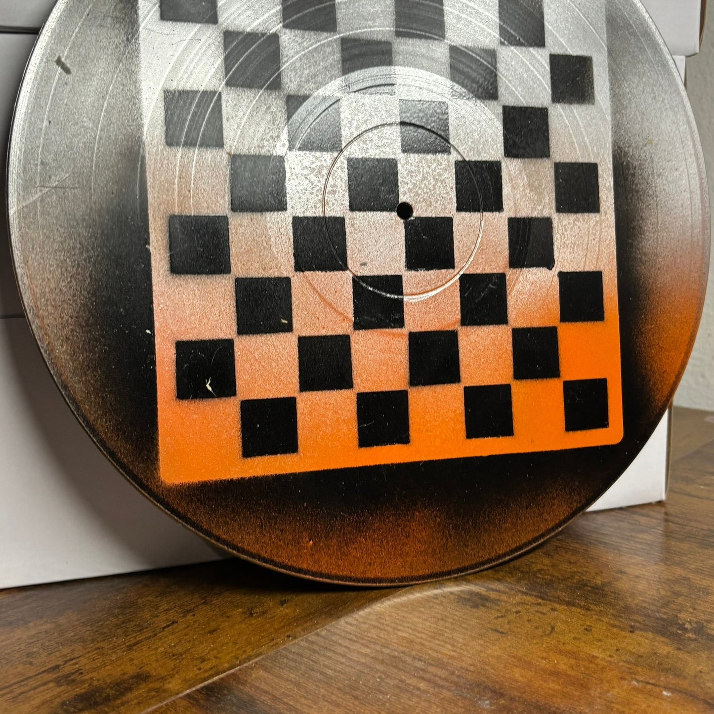 Orange Silver Blend - Vinyl Chess Board
