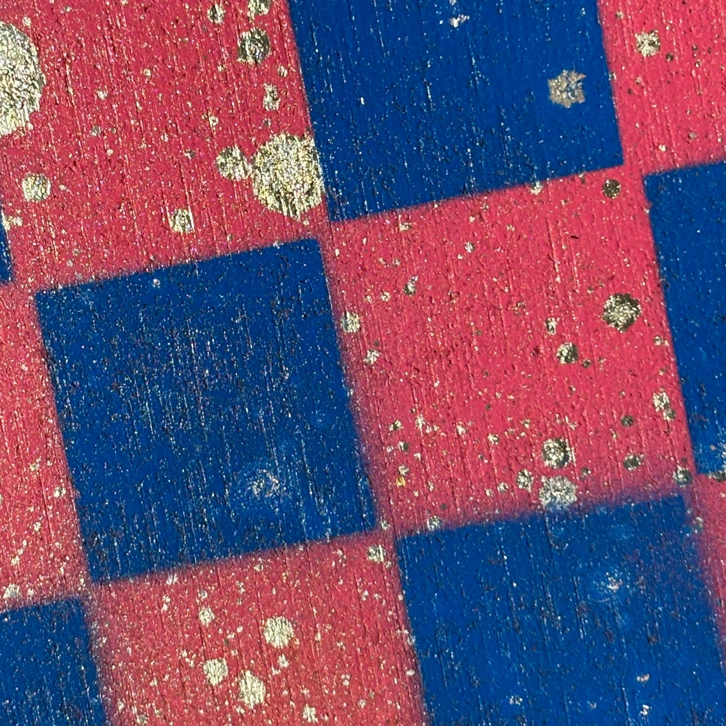 Pink & Blue Splatter - Painted Chess Board