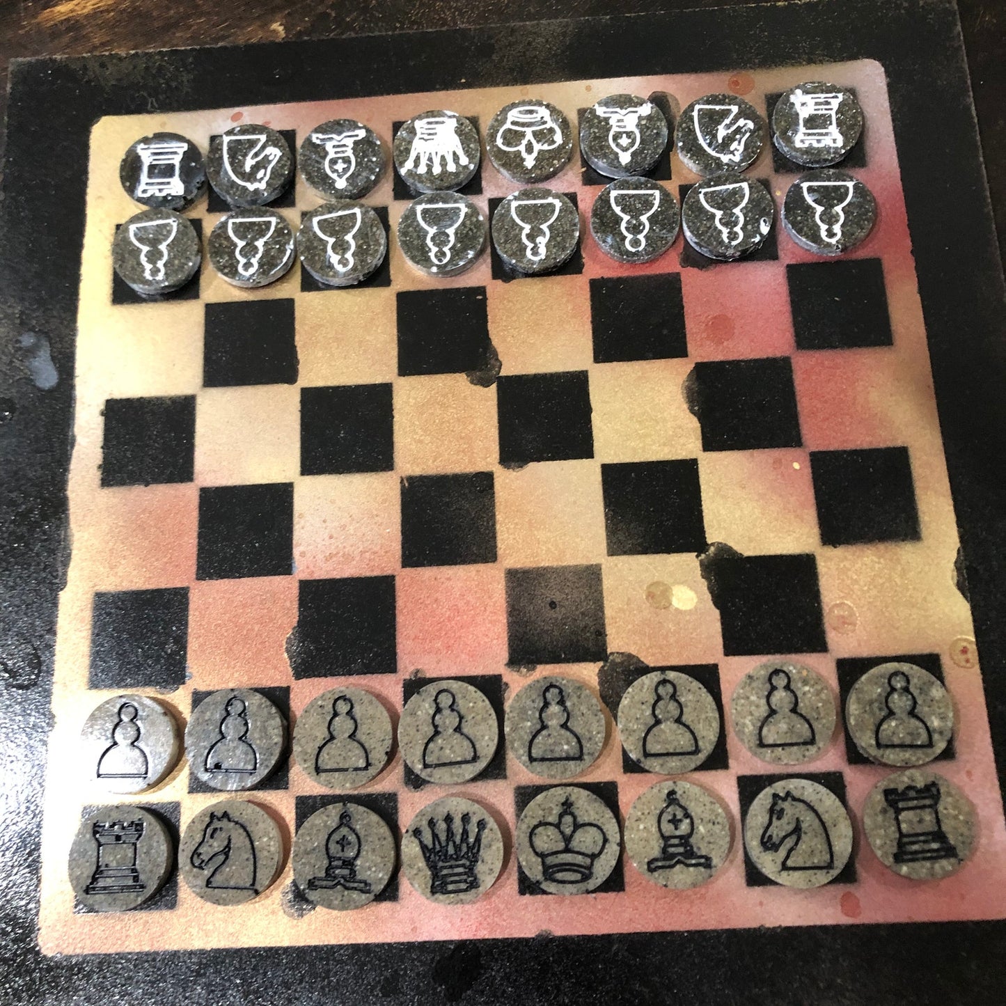 Golden Orange - Painted Chess Set