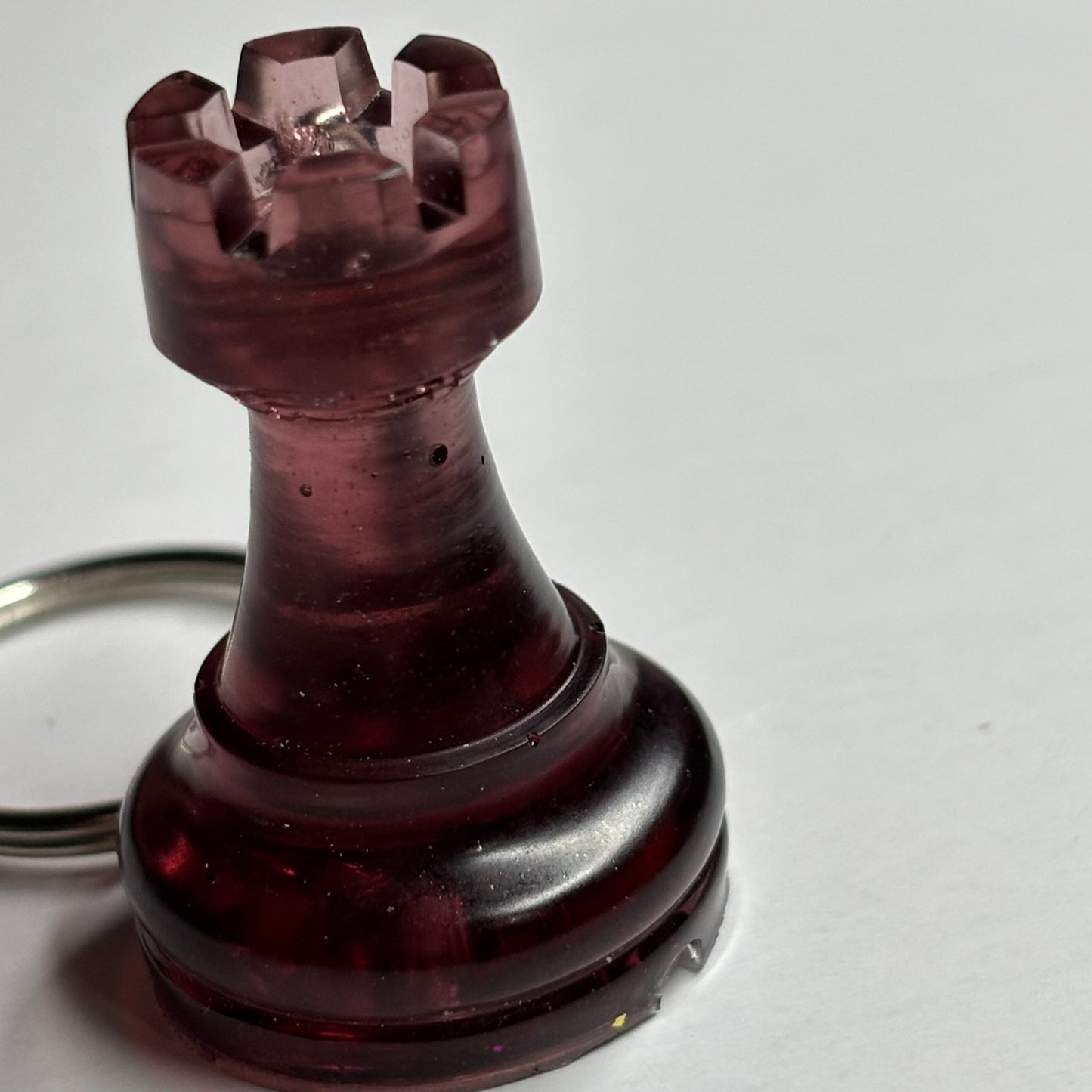 Translucent Violet Rook - Handmade Resin Keychain