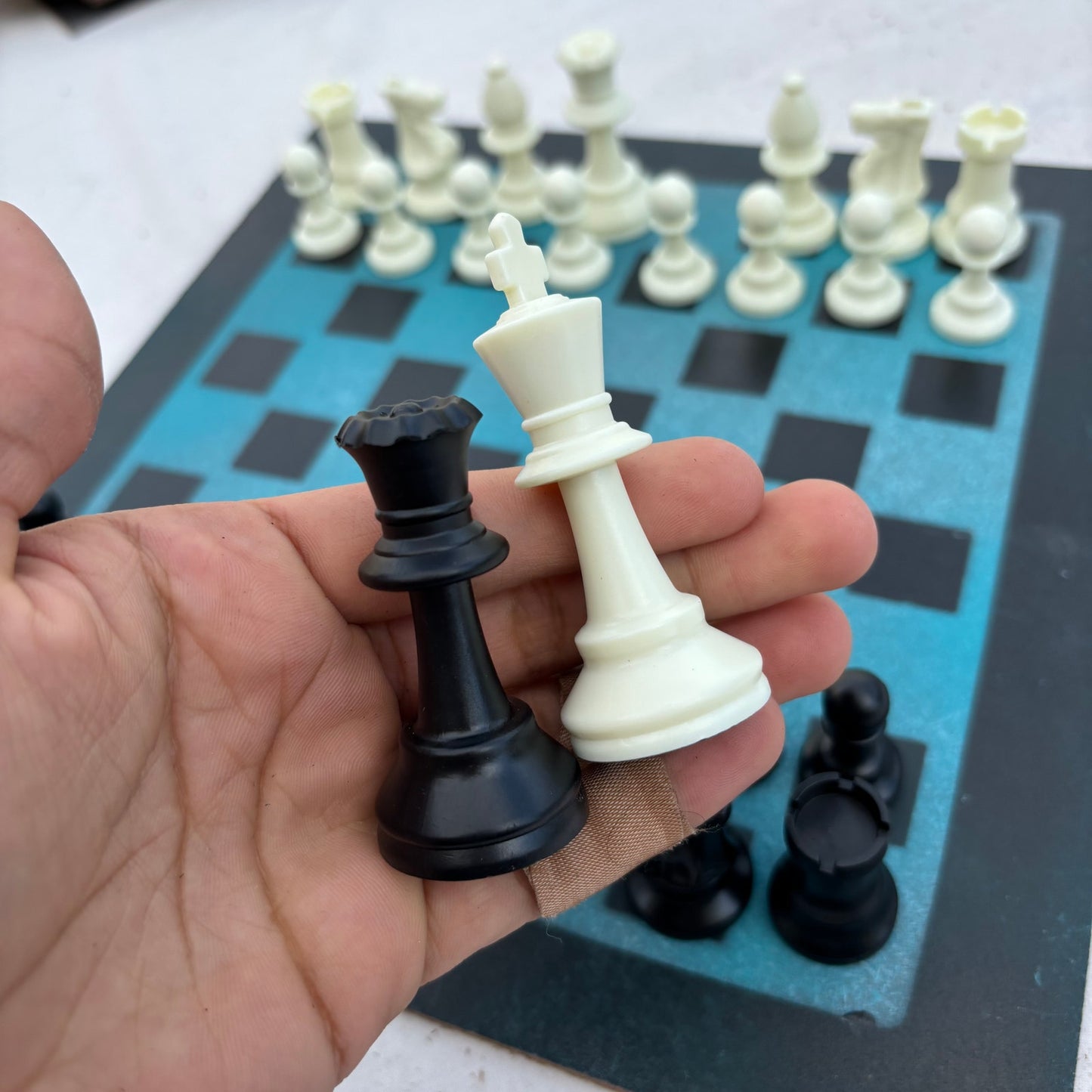Beautiful Blue - Painted Chess Set