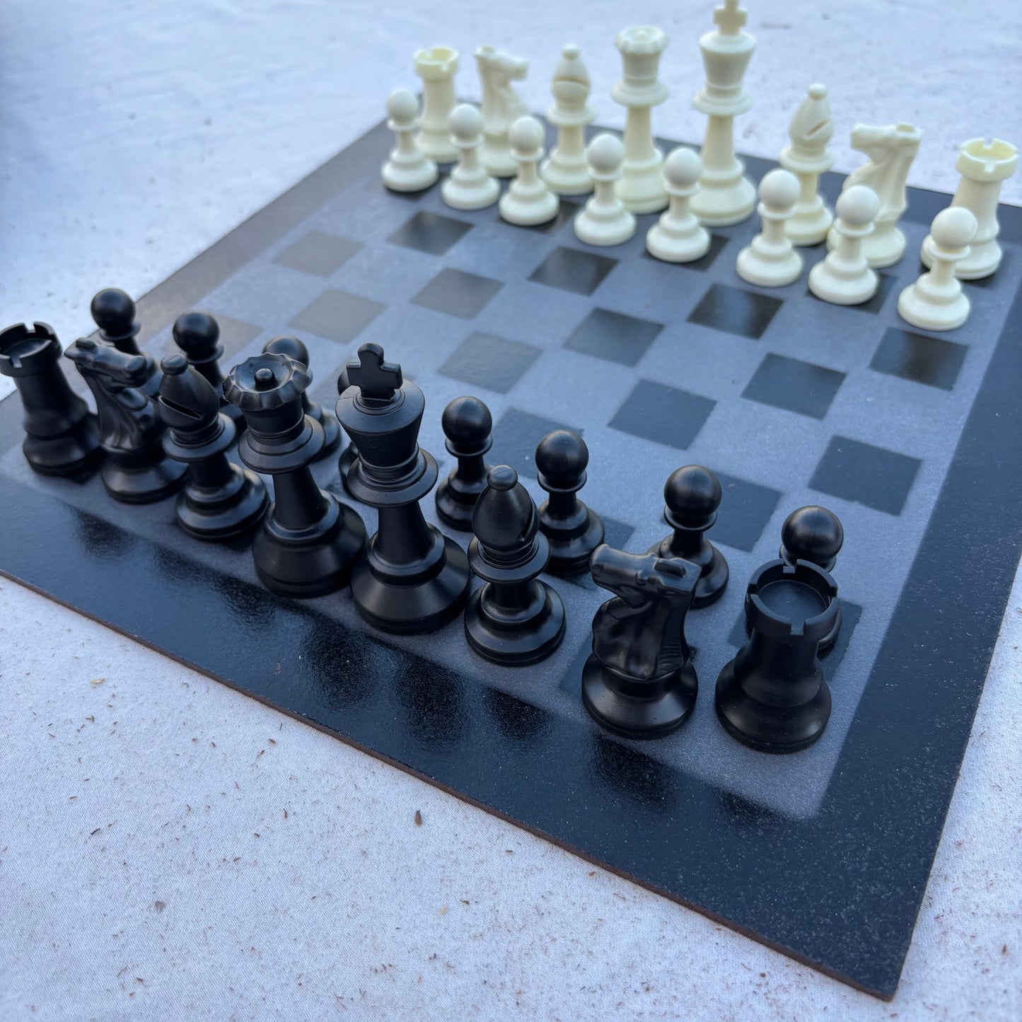 Gray & Black - Painted Chess Set