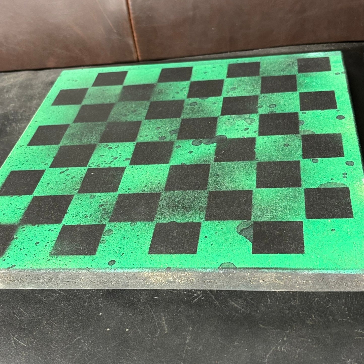 Stealth Green - Painted Chess Board