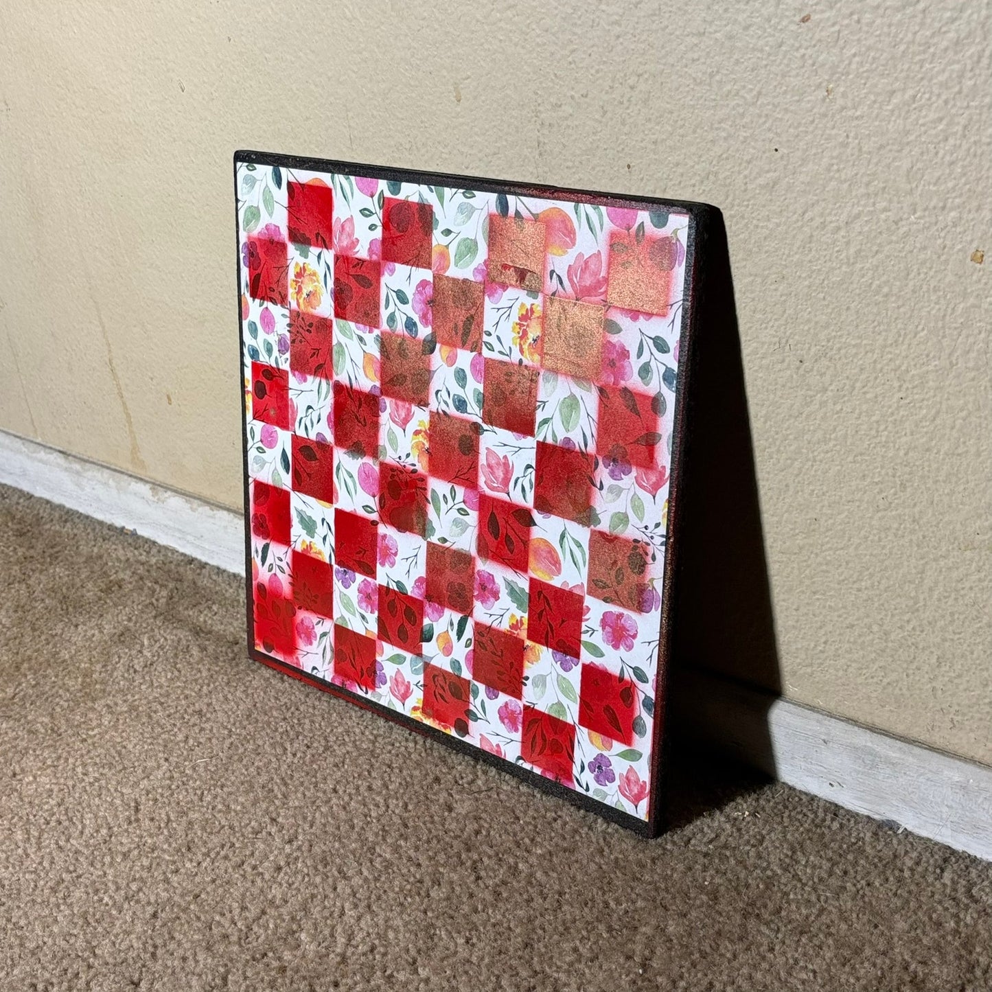 The Red Flower - Scrapbook Chess Board