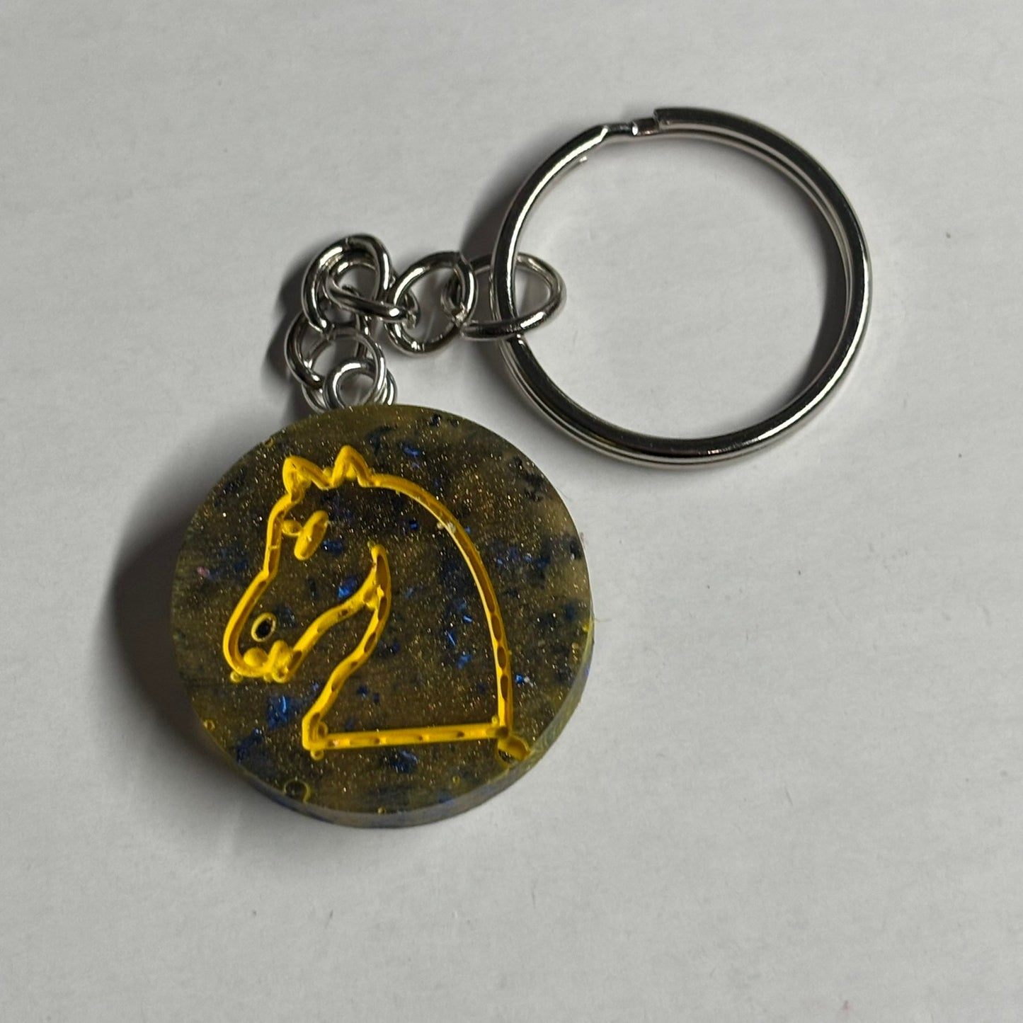 Army Green Yellow Knight - Handmade Resin Keychain