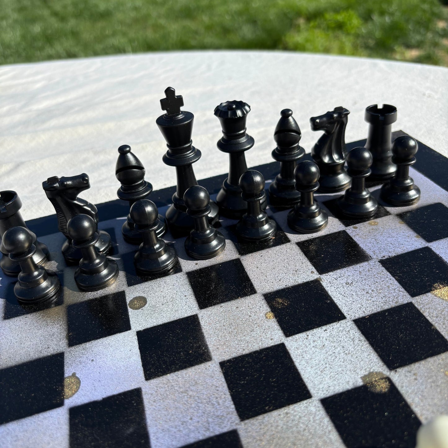 Dripped Gold - Painted Chess Set